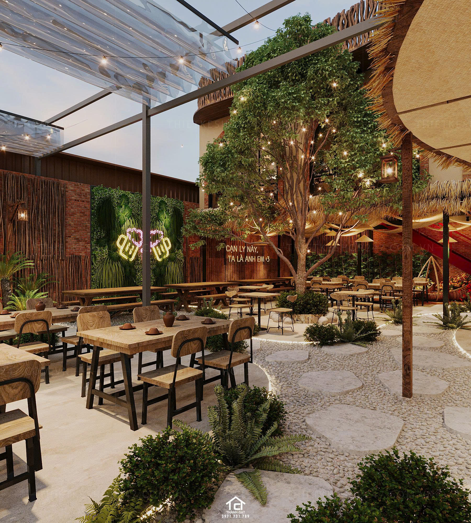 thiết kế quán ăn đẹp hiện đại