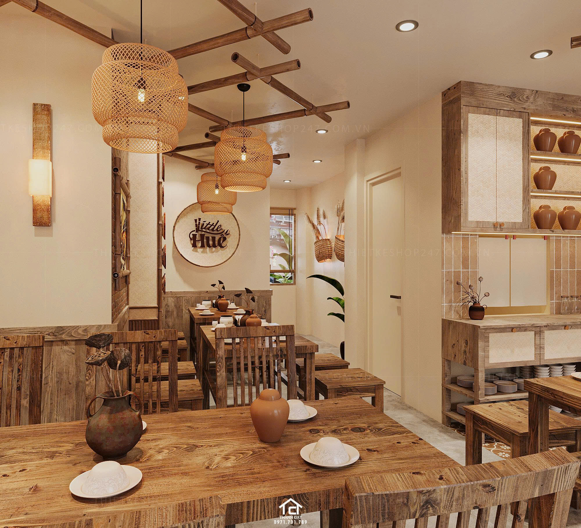 Thiết kế quán ăn đẹp lung linh