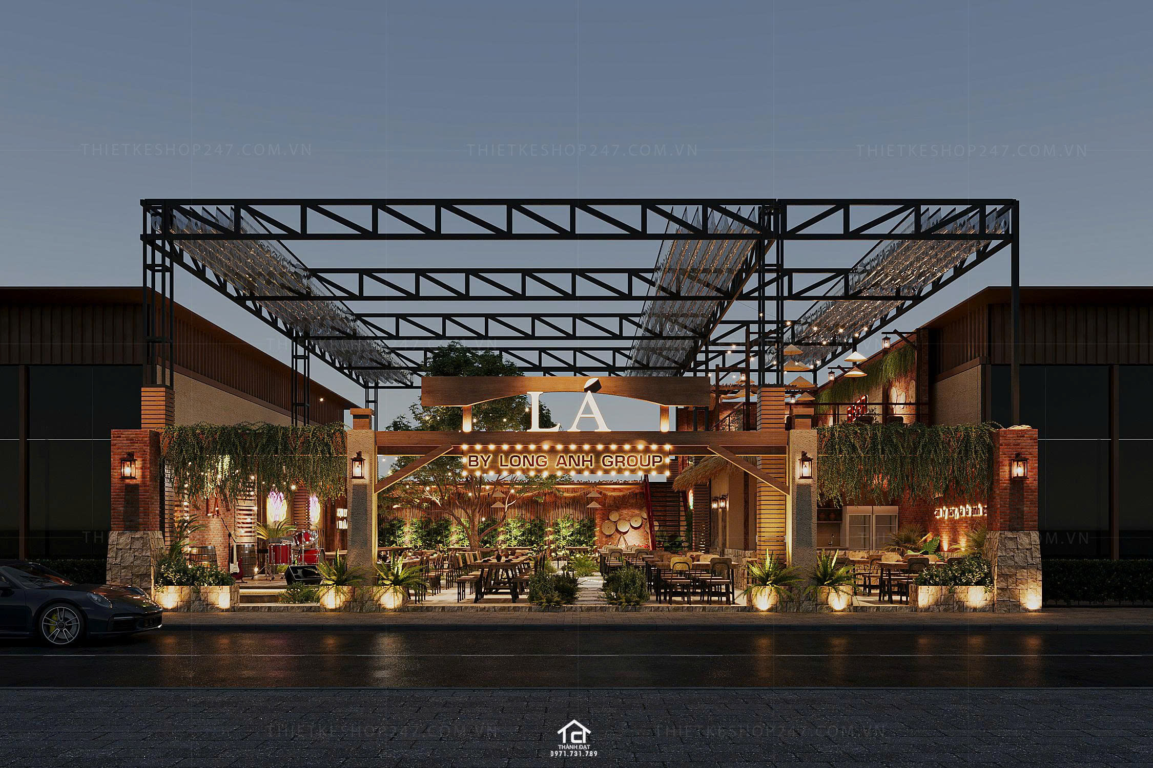 Thiết kế quán ăn đẹp nổi bật