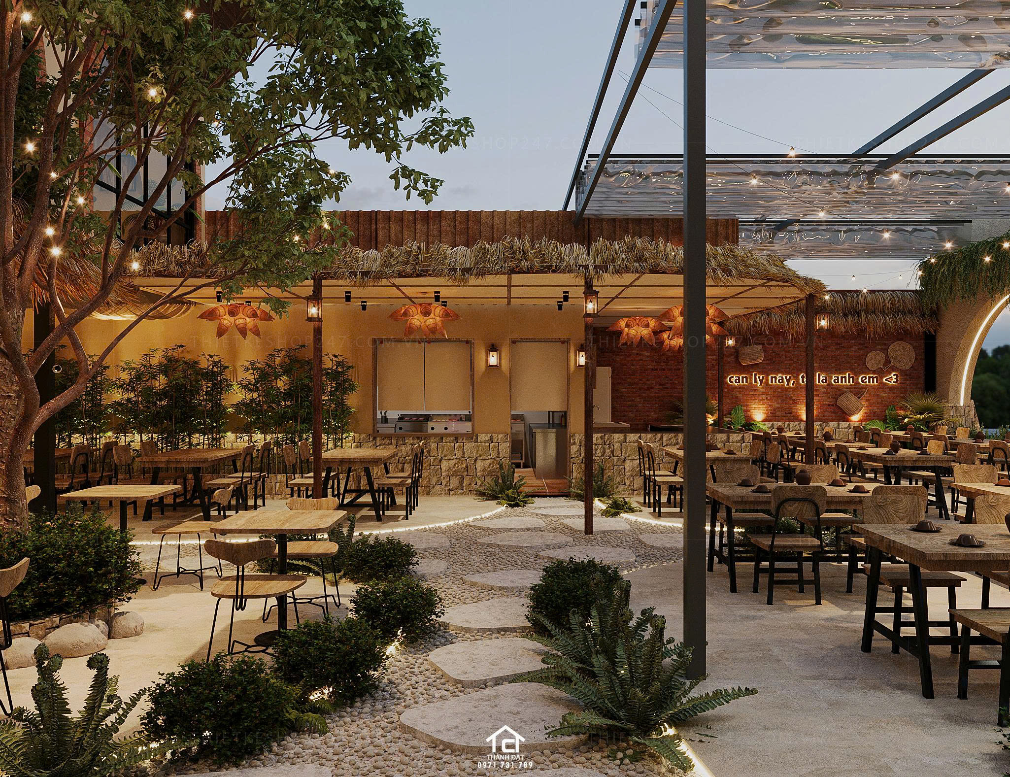 thiết kế quán ăn đẹp thu hút