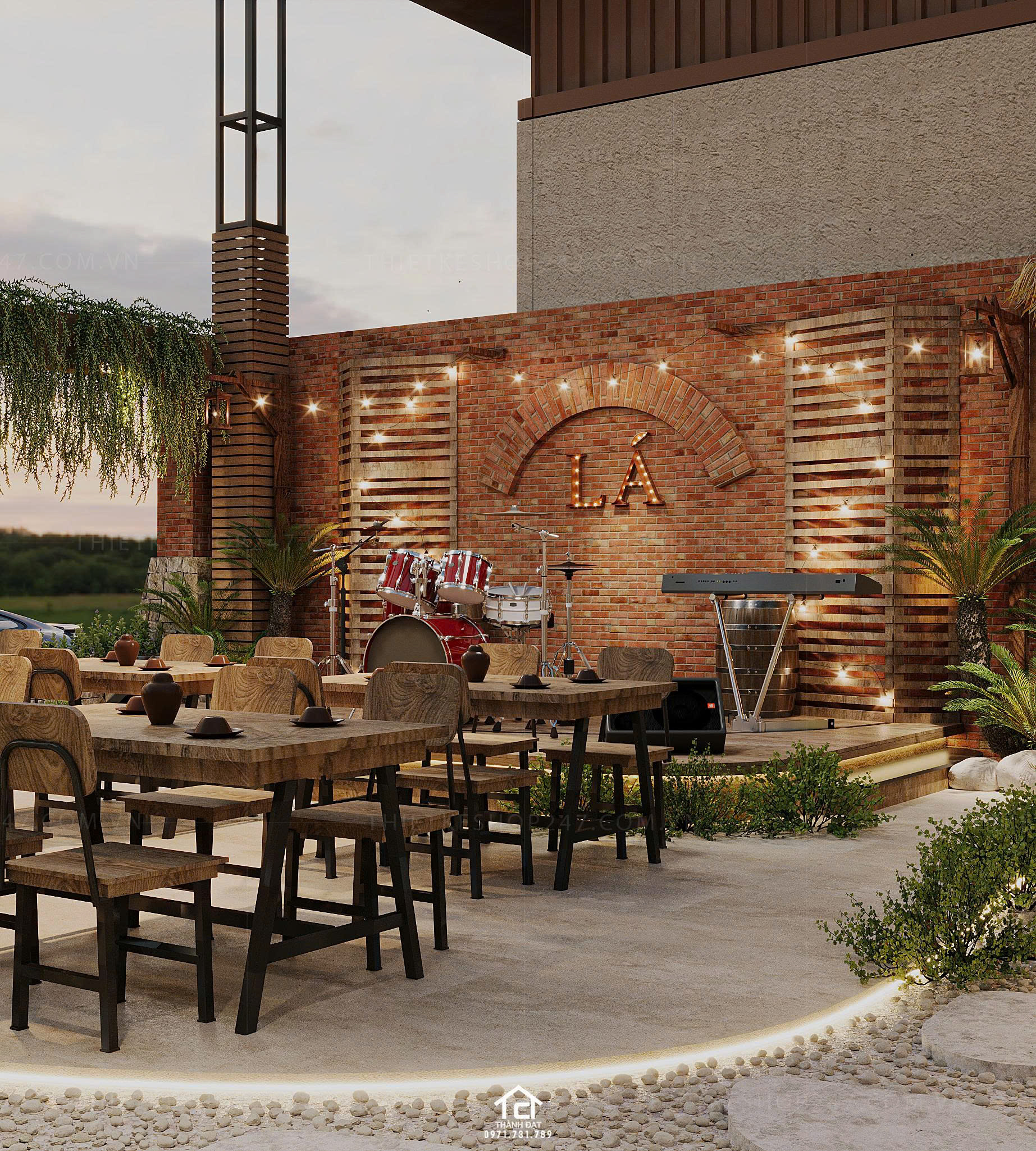 Thiết kế quán ăn đẹp trẻ trung