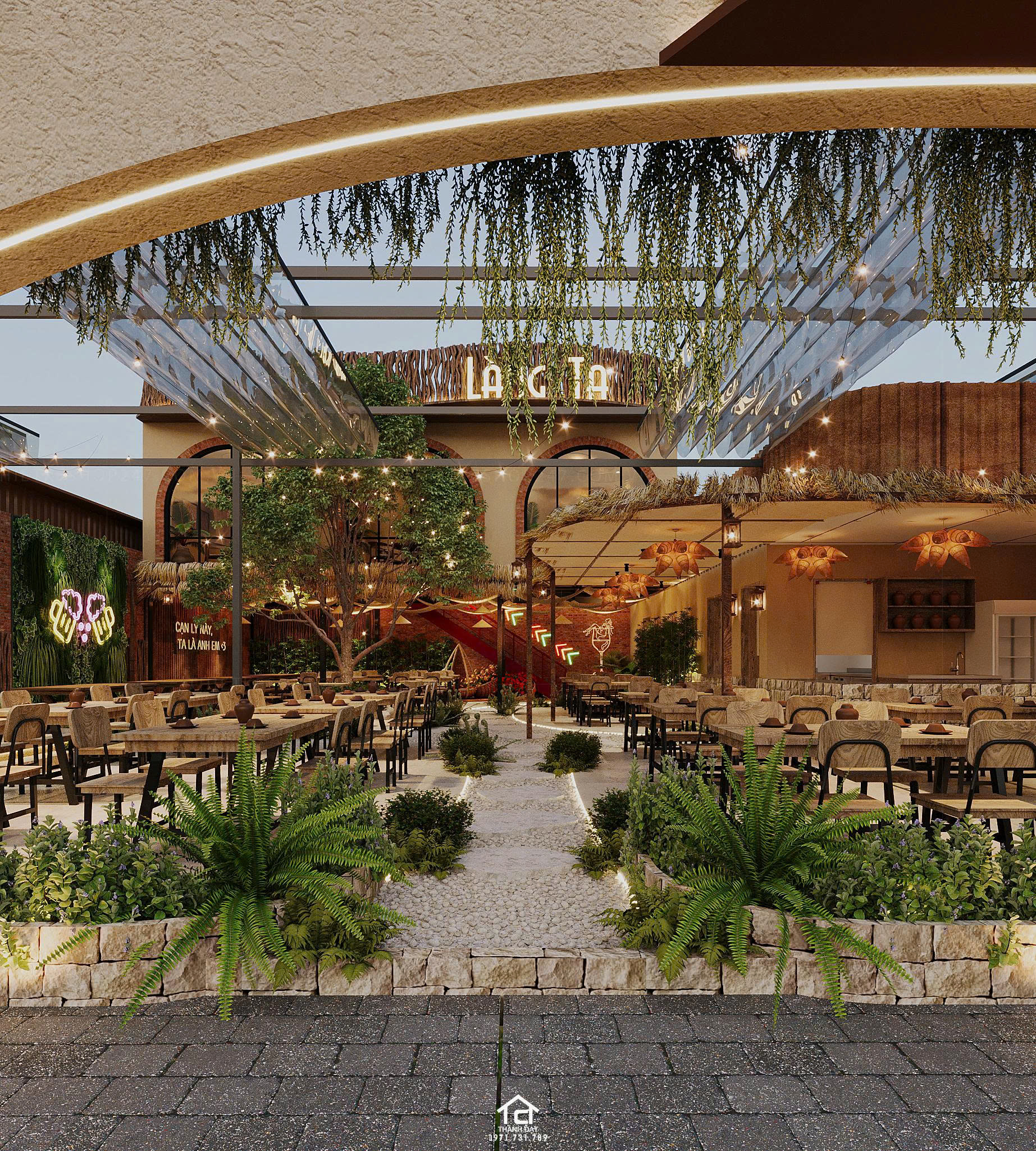 thiết kế quán ăn đẹp và sang