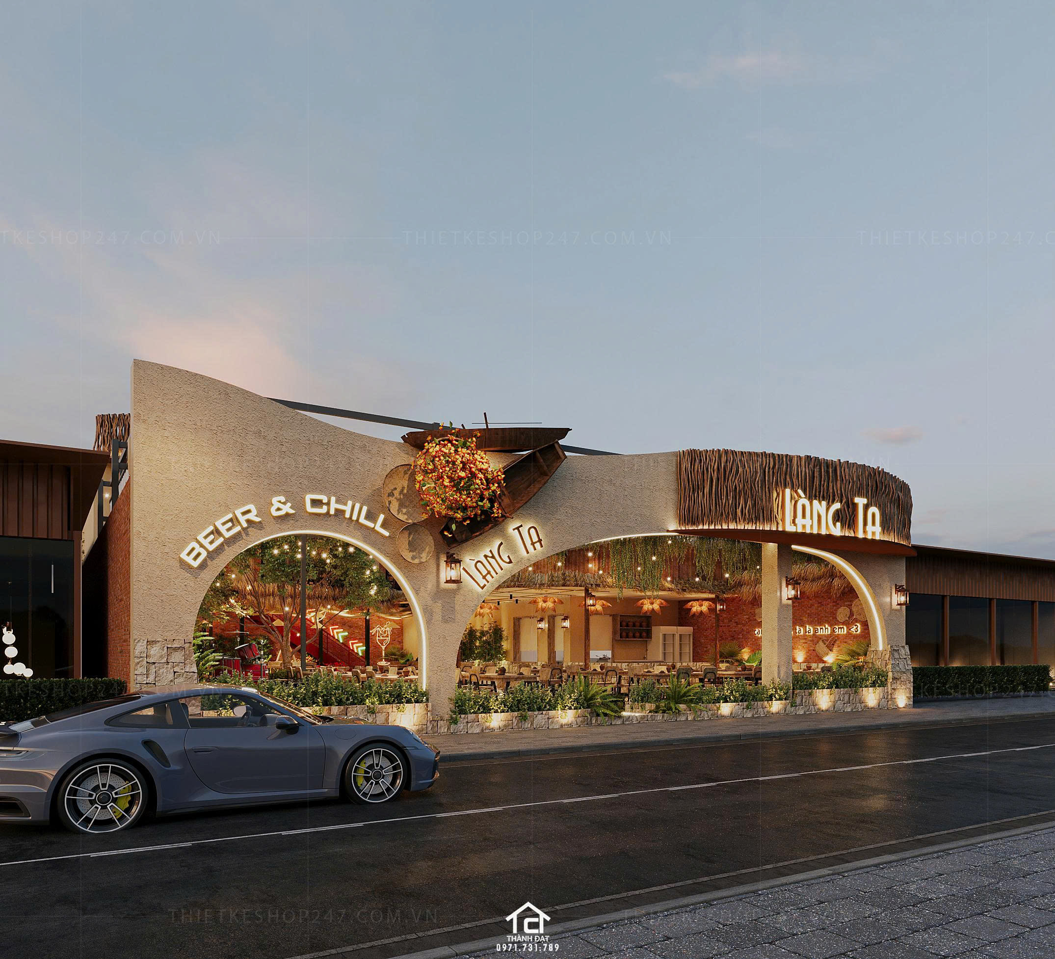 thiết kế quán ăn đẹp