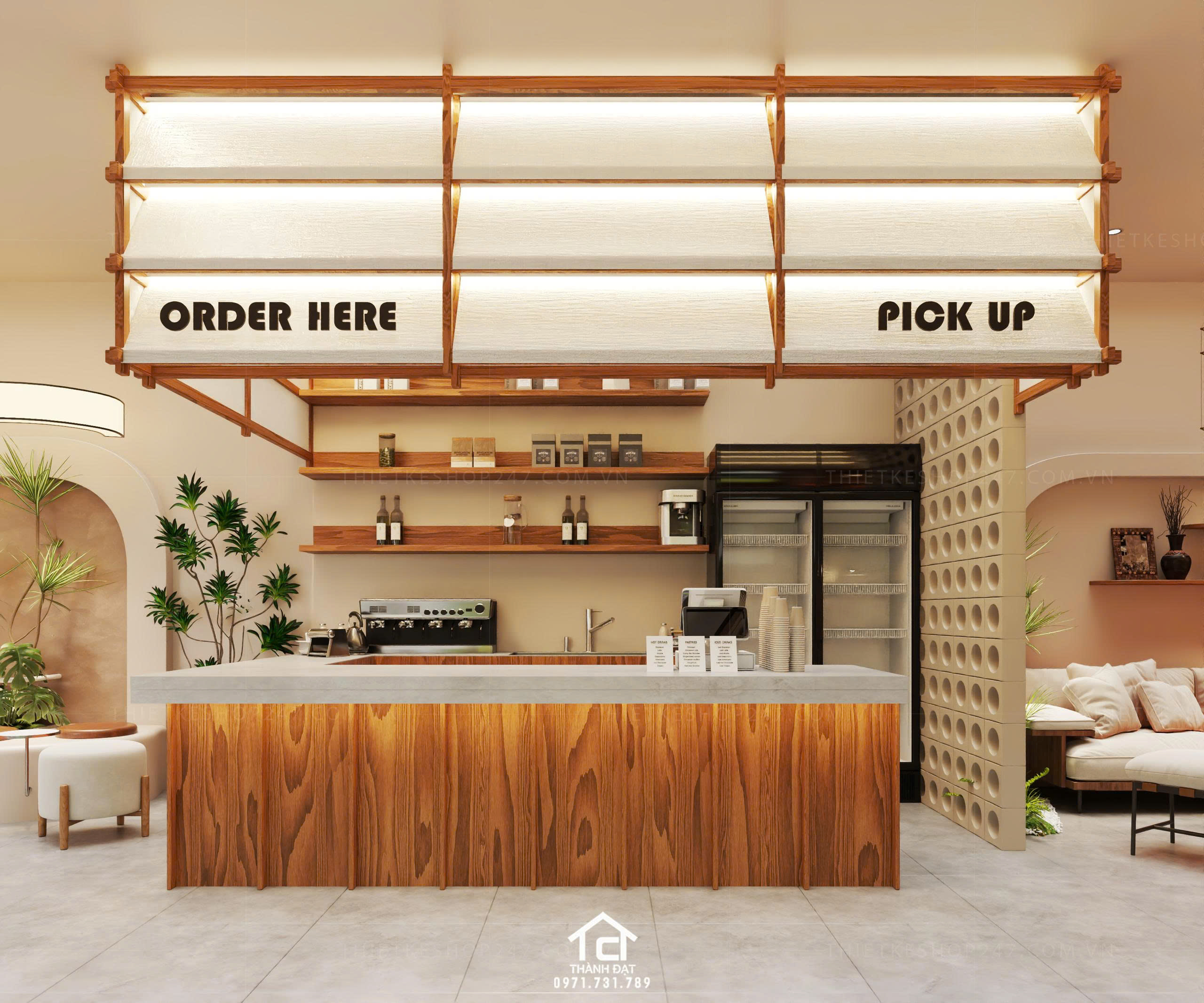 thiết kế quán cafe đẹp sang trọng