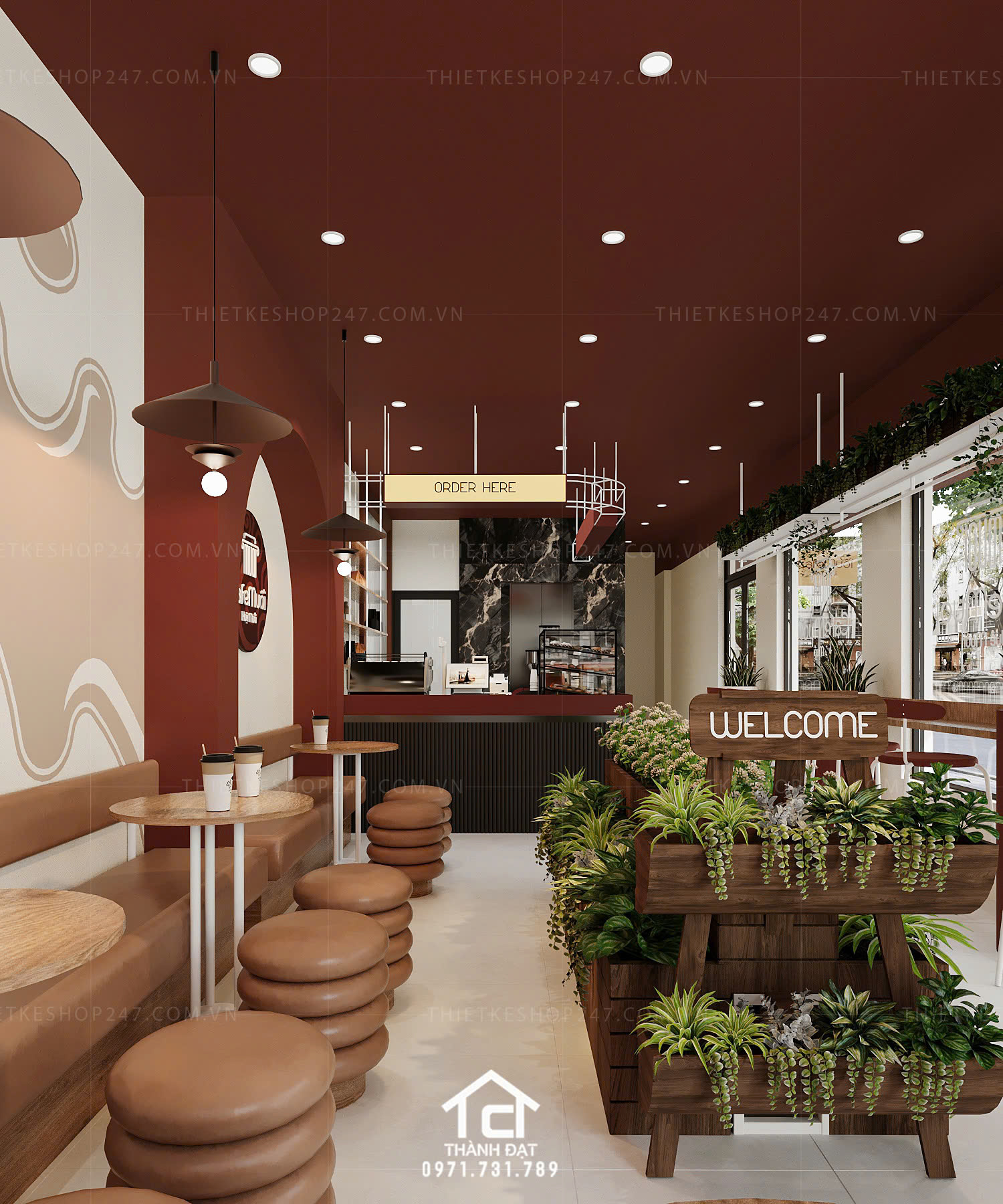 thiết kế quán cafe đẹp ấn tượng