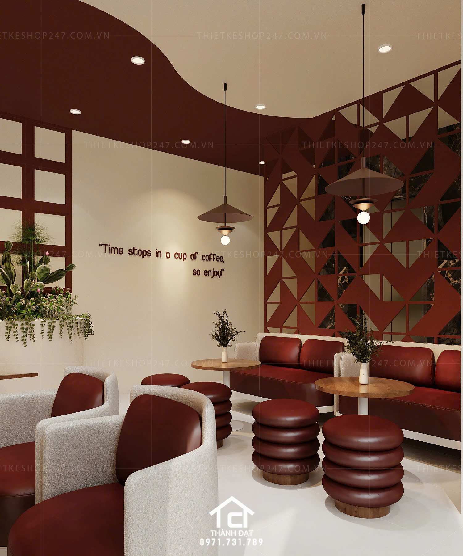 thiết kế quán cafe đẹp ấn tượng