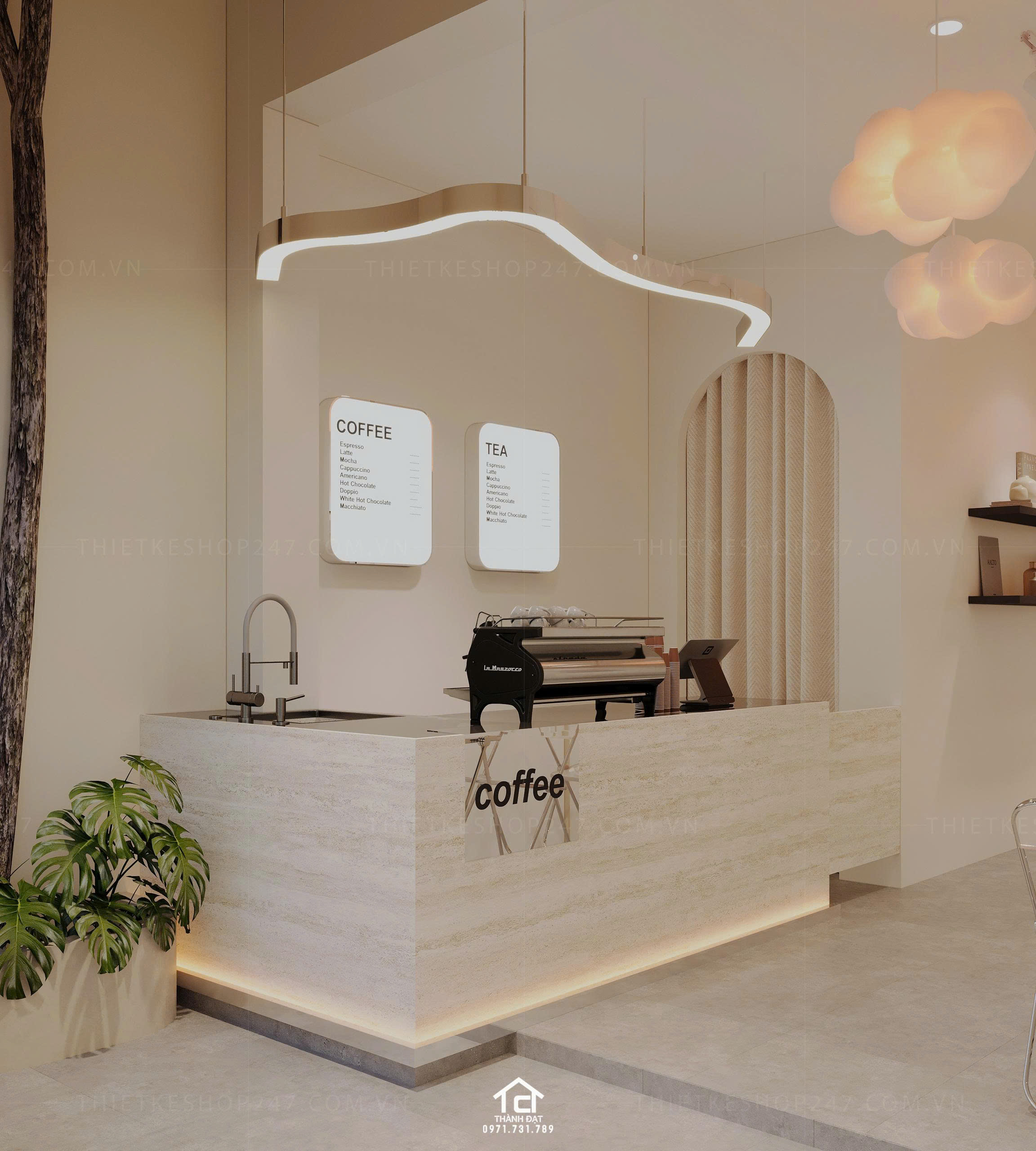 thiết kế quán cafe đẹp ấn tượng