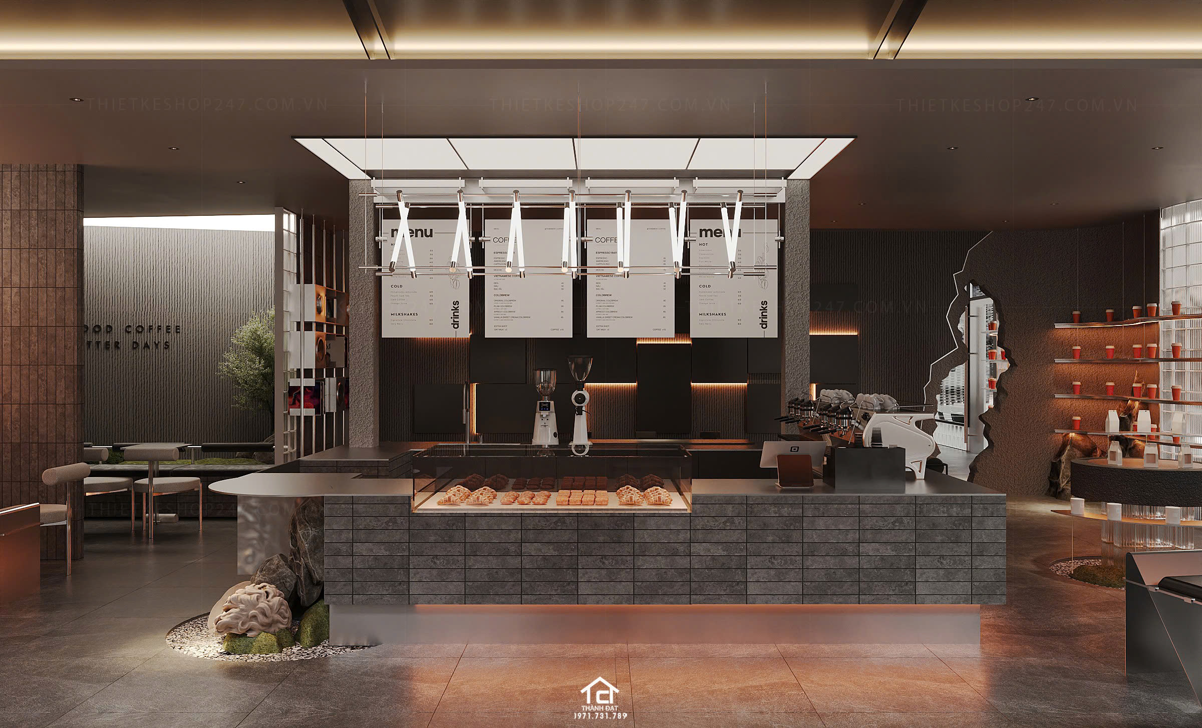 thiết kế quán cafe đẹp ấn tượng