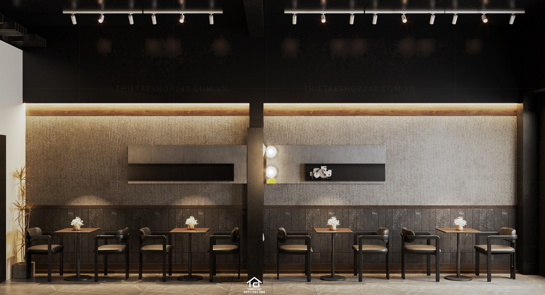 thiết kế quán cafe đẹp bắt mắt