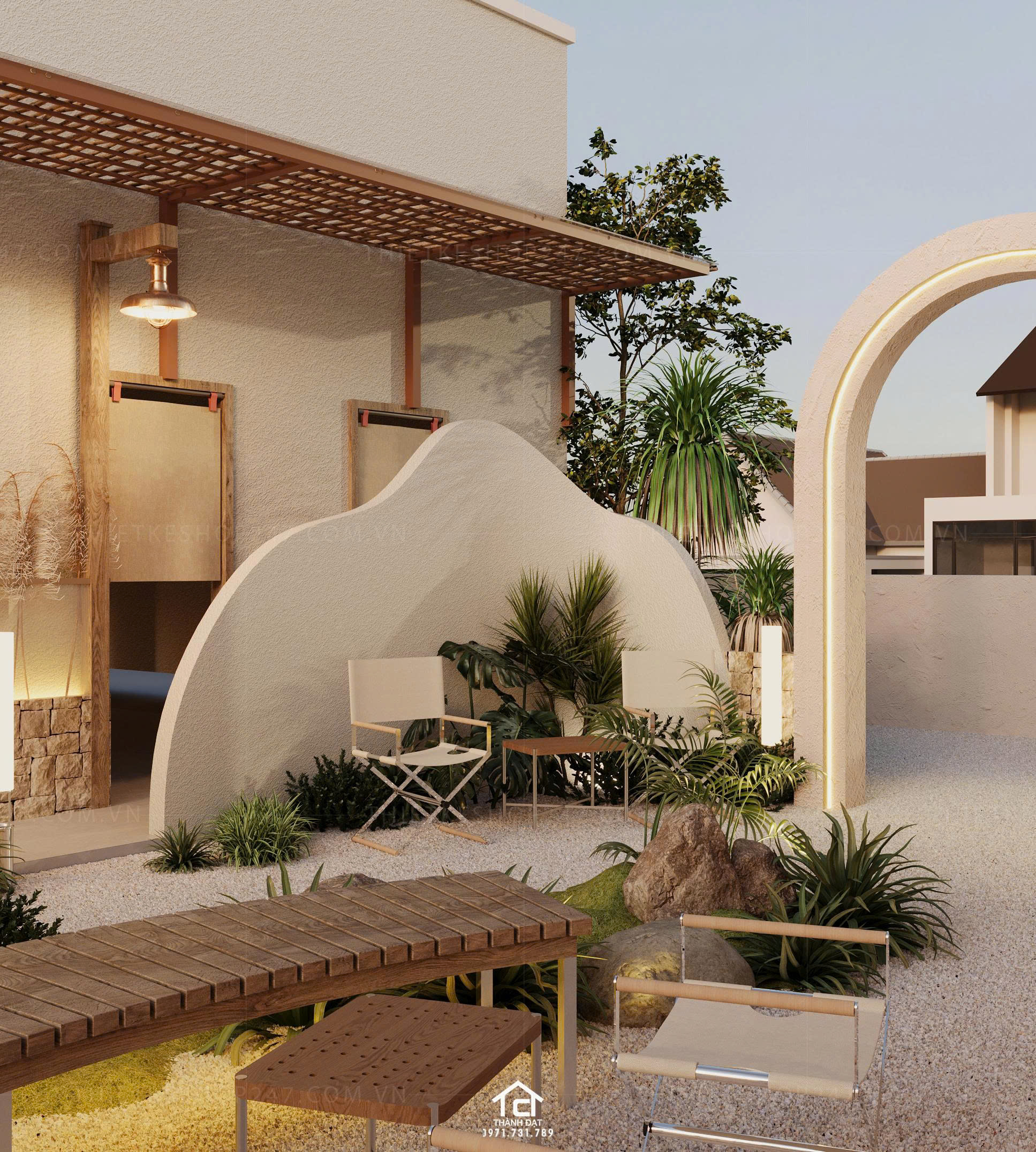 thiết kế quán cafe đẹp hài hòa