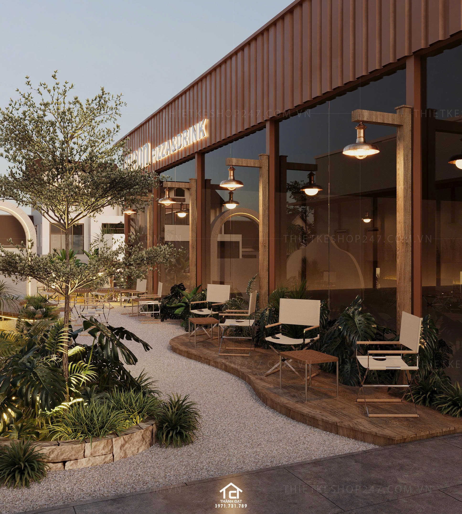 thiết kế quán cafe đẹp hiện đại