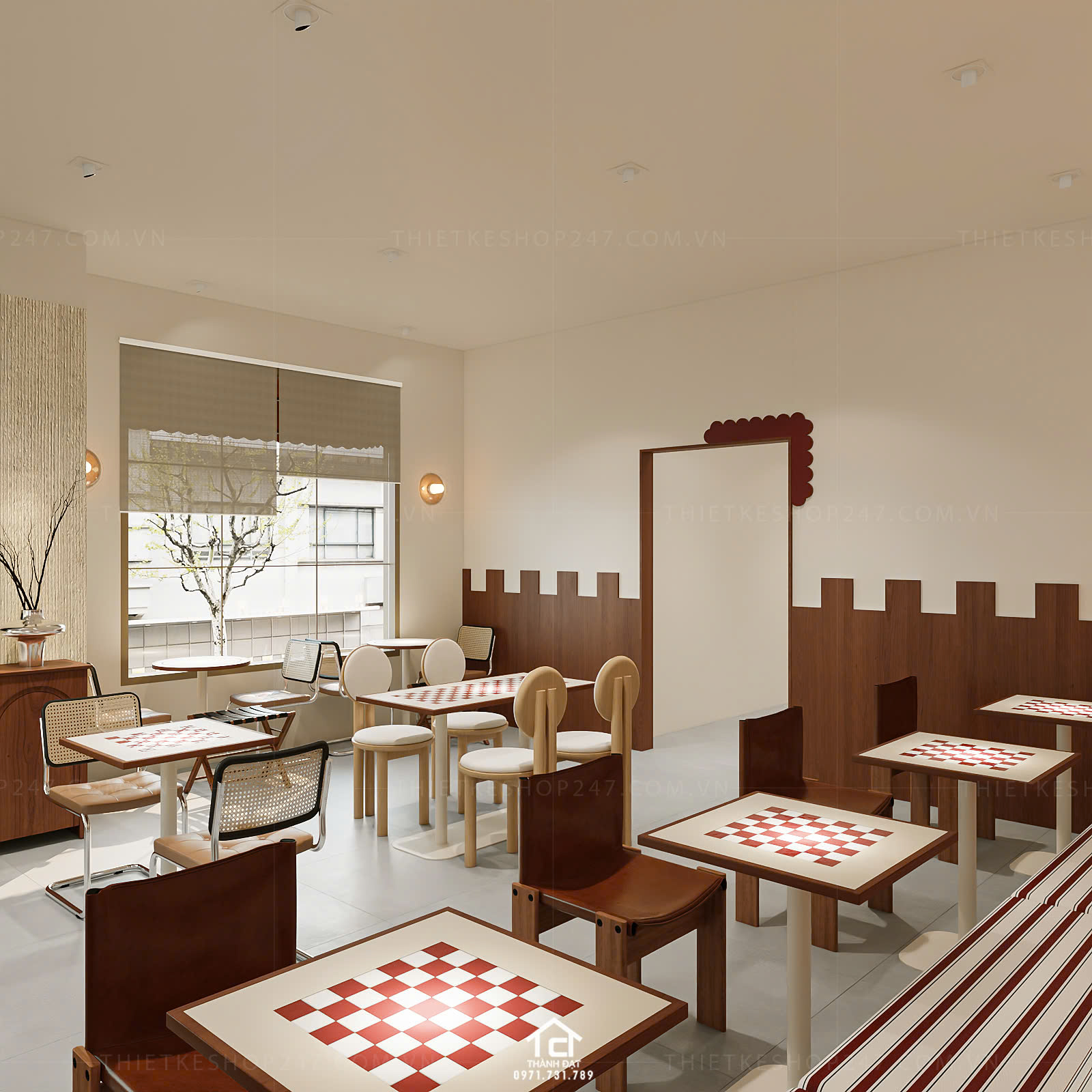 thiết kế quán cafe đẹp hiện đại