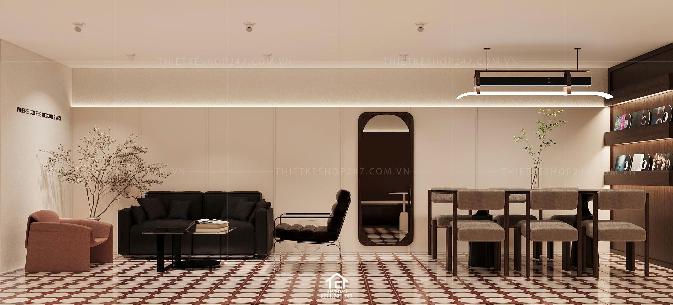 thiết kế quán cafe đẹp lôi cuốn