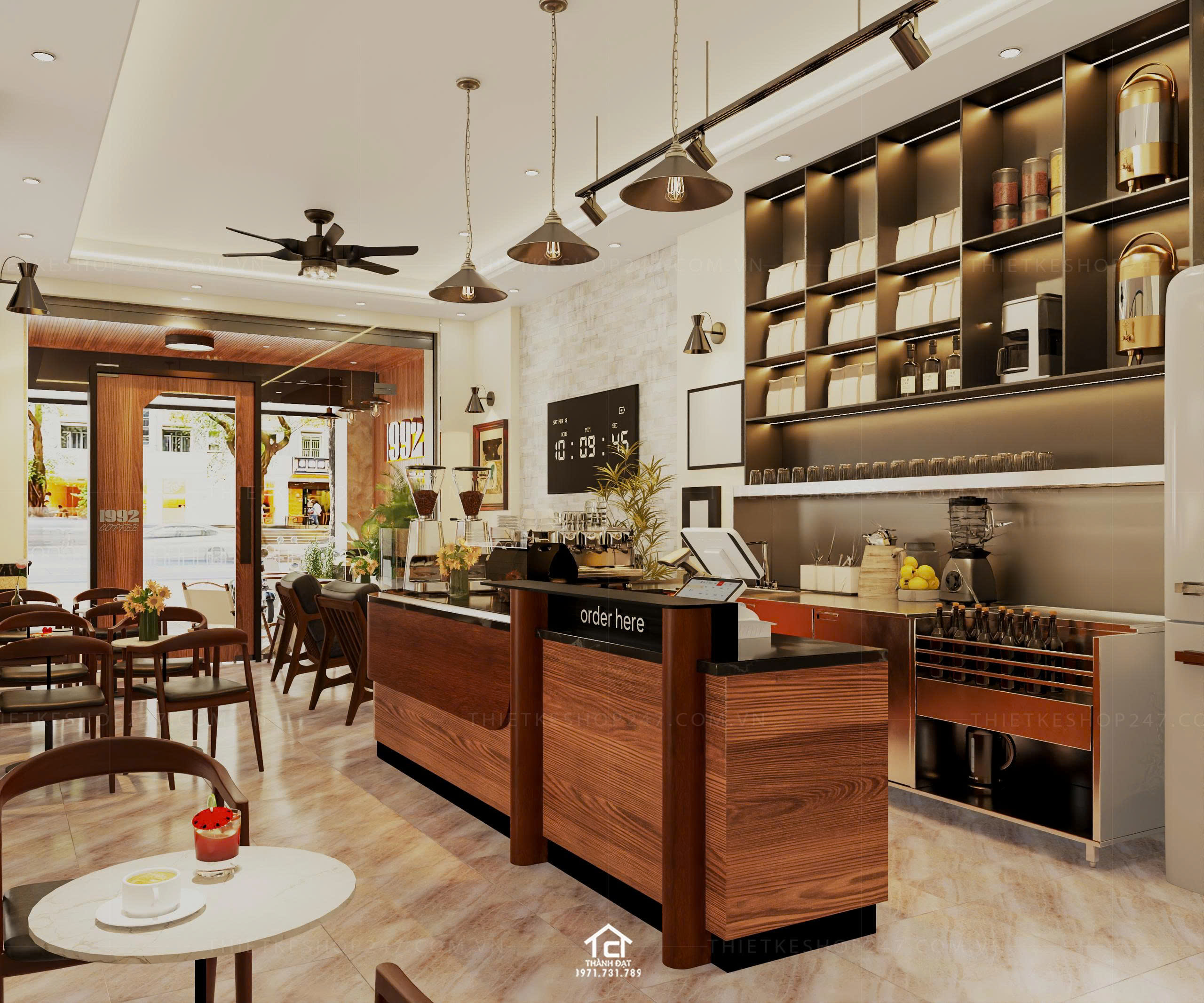 Thiết kế quán cafe đẹp ấn tượng và sang trọng – 1992 COFFEE