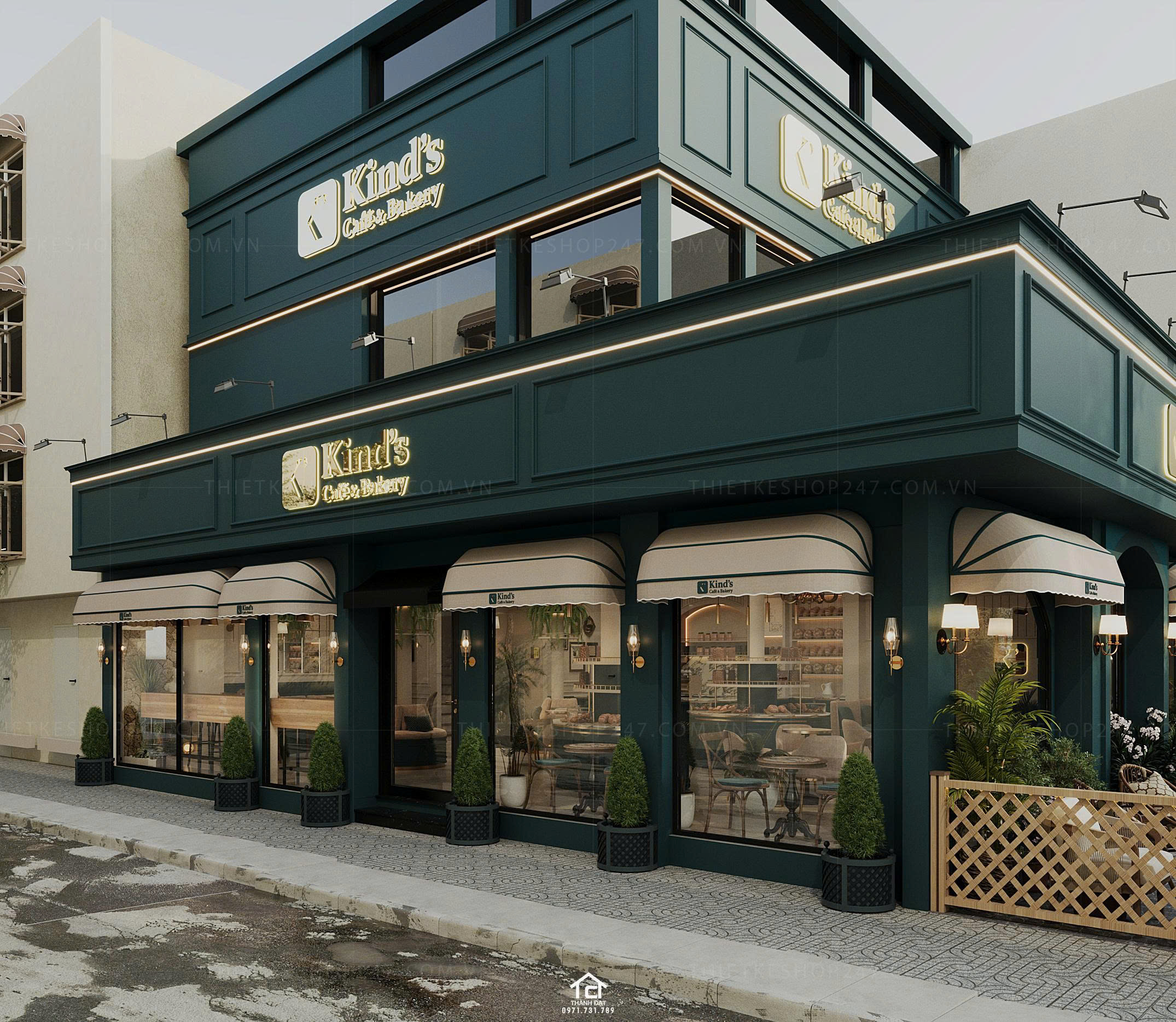 thiết kế quán cafe đẹp lung linh