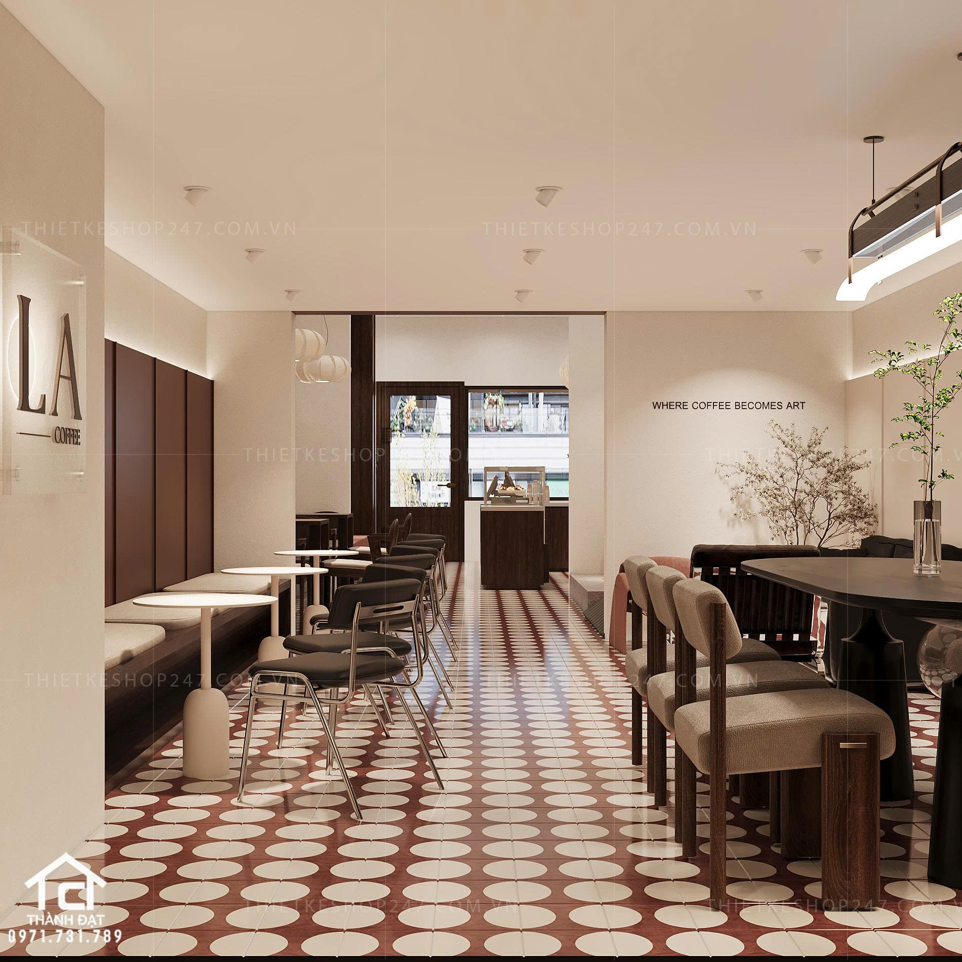 thiết kế quán cafe đẹp năng động