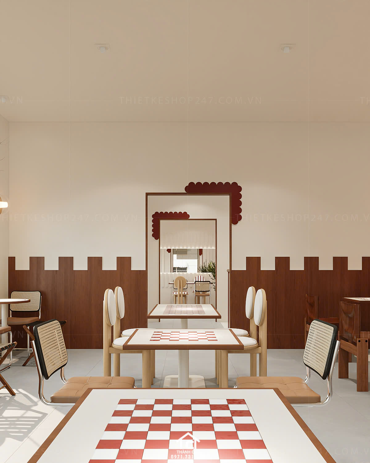 thiết kế quán cafe đẹp năng động
