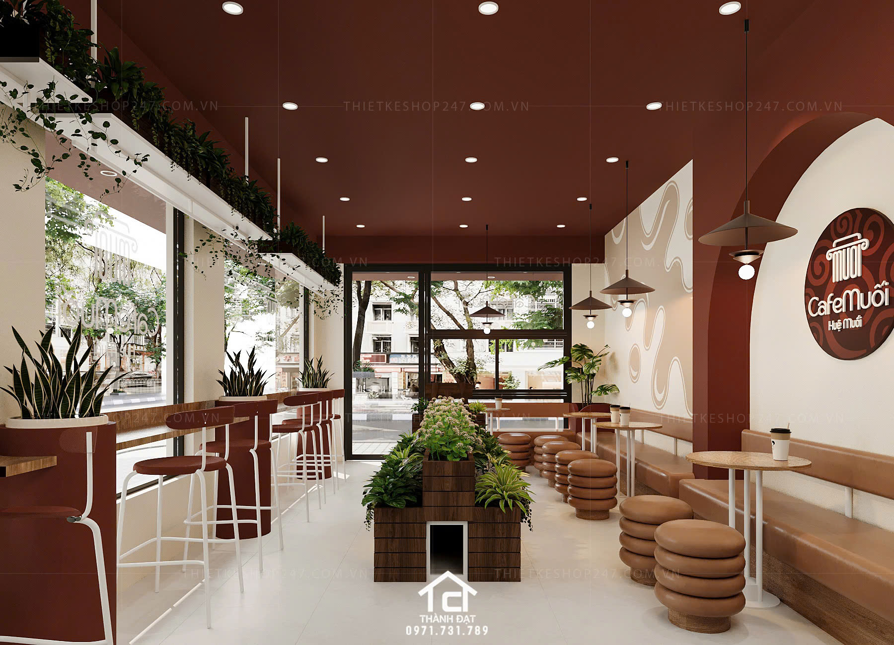 thiết kế quán cafe đẹp năng động