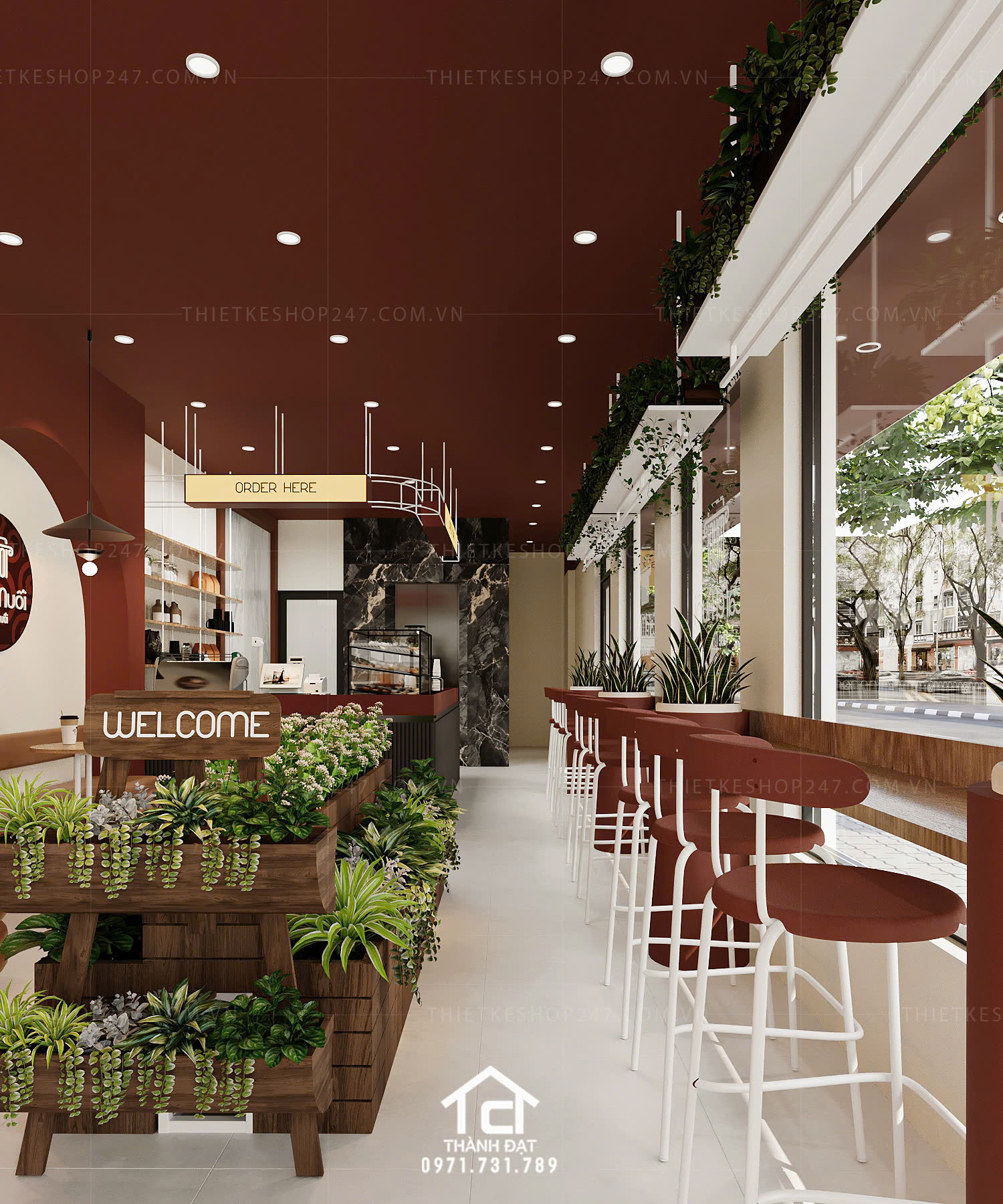 thiết kế quán cafe đẹp nổi bật