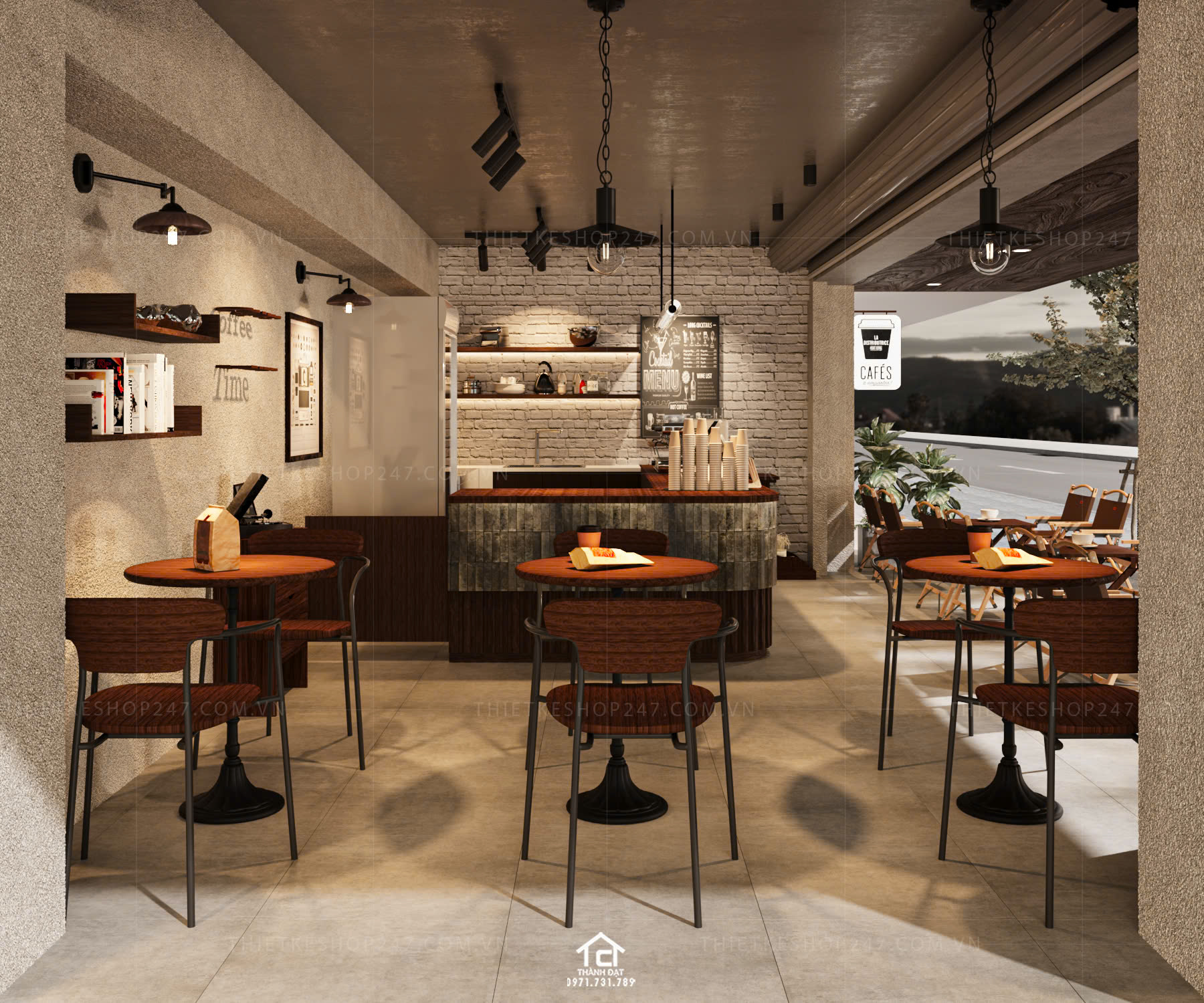 thiết kế quán cafe đẹp nổi bật