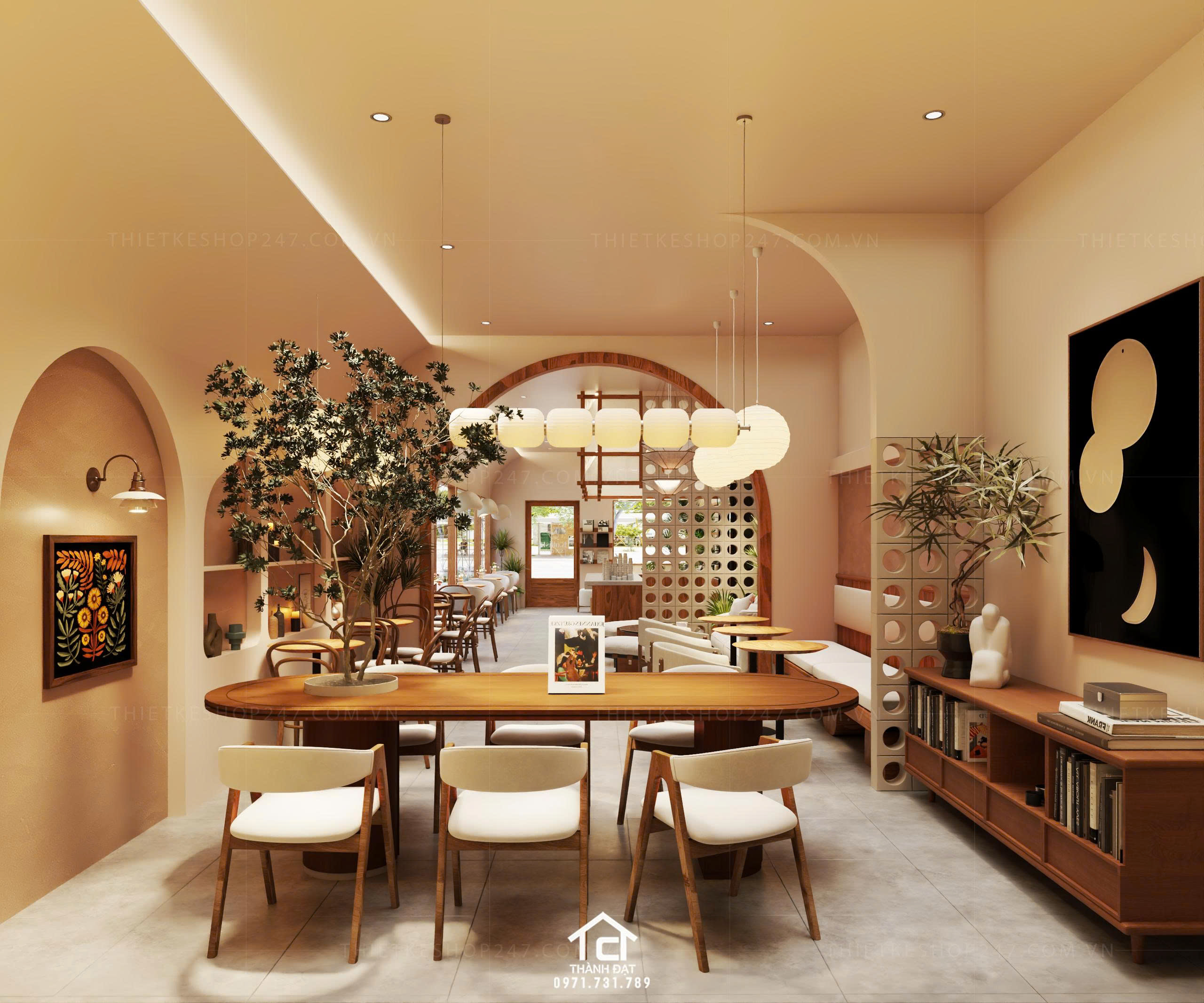 thiết kế quán cafe đẹp nổi bật