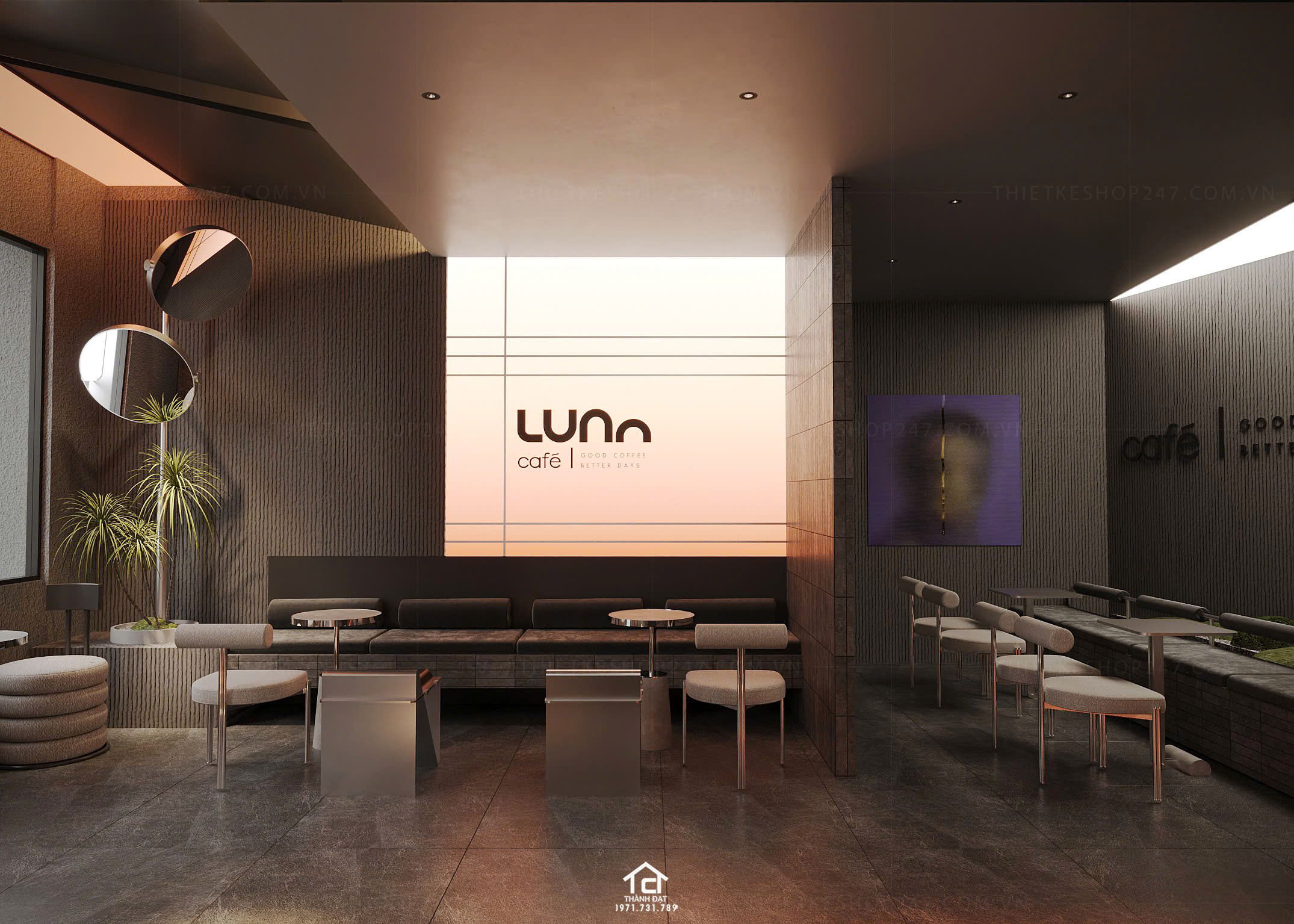 thiết kế quán cafe đẹp nổi bật