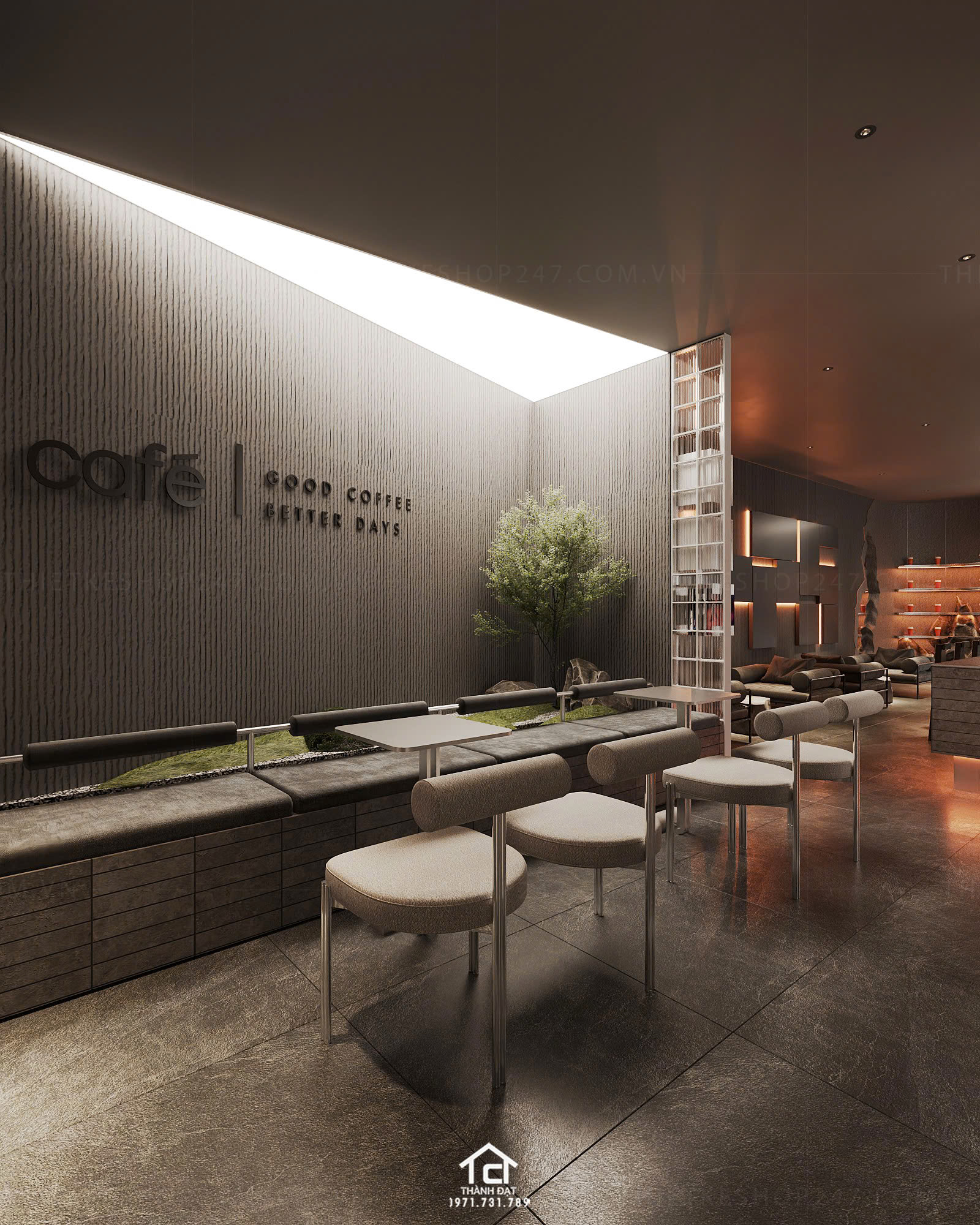 thiết kế quán cafe đẹp phong cách