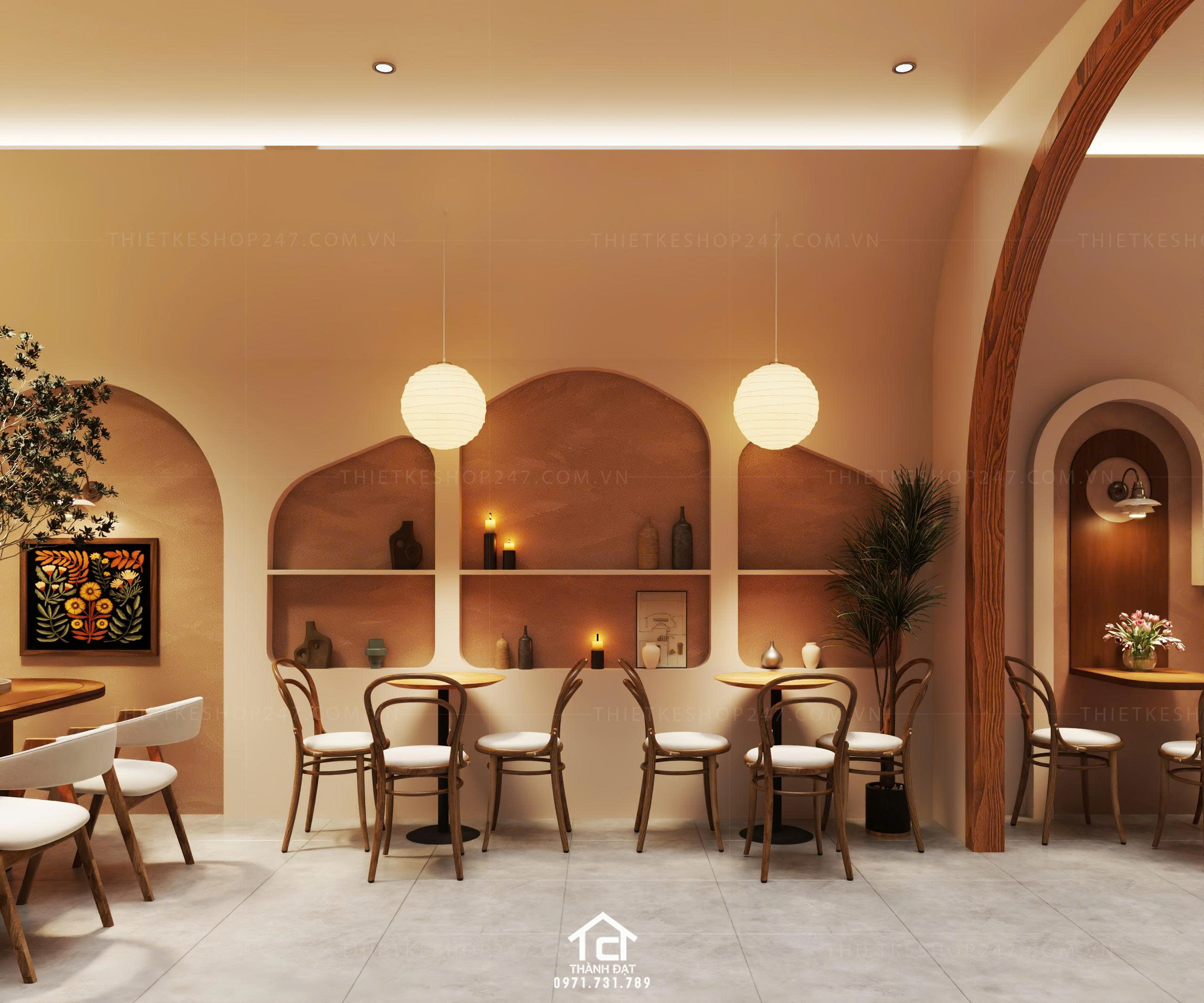 thiết kế quán cafe đẹp sáng tạo