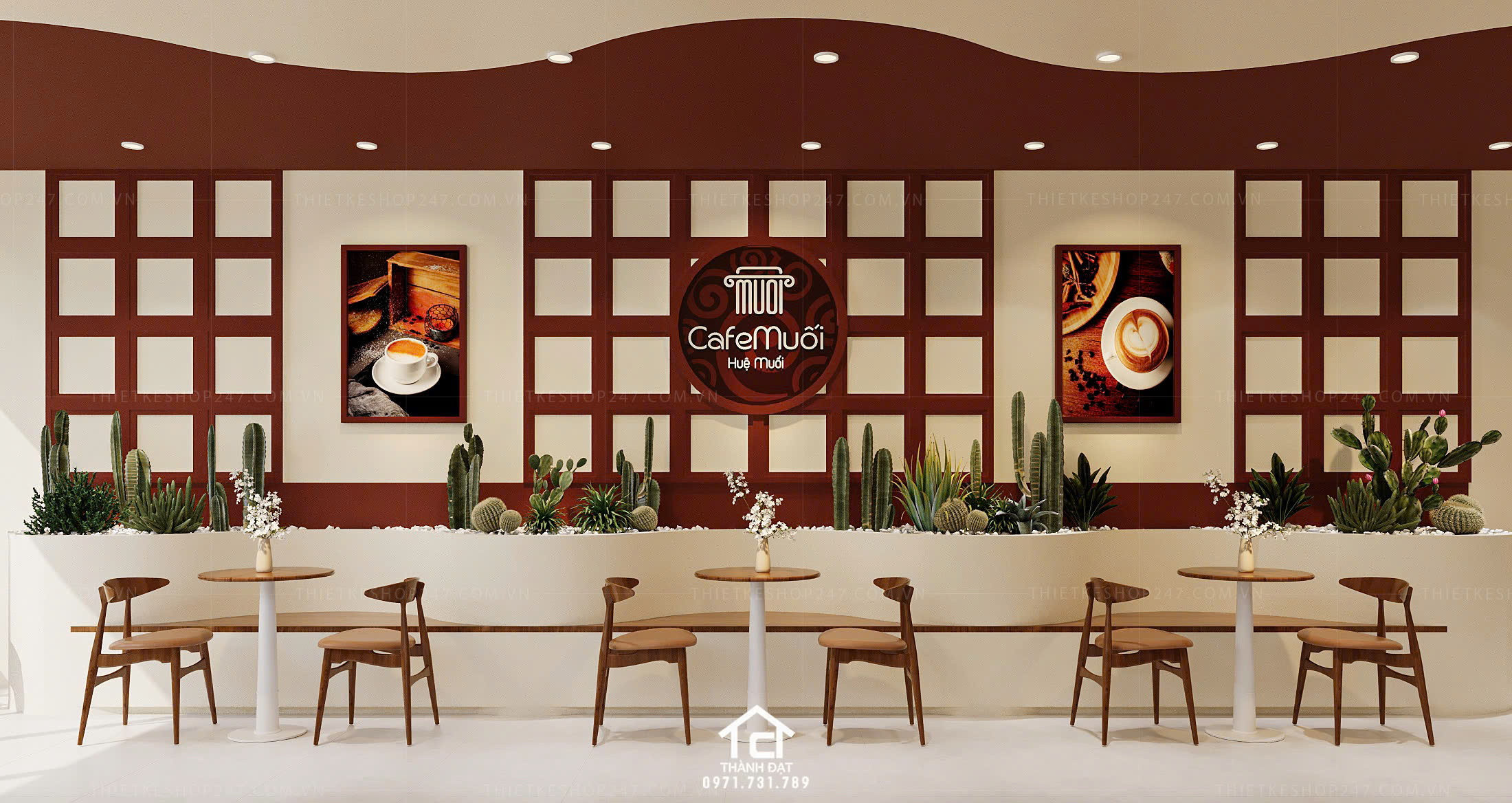 thiết kế quán cafe đẹp sang chảnh