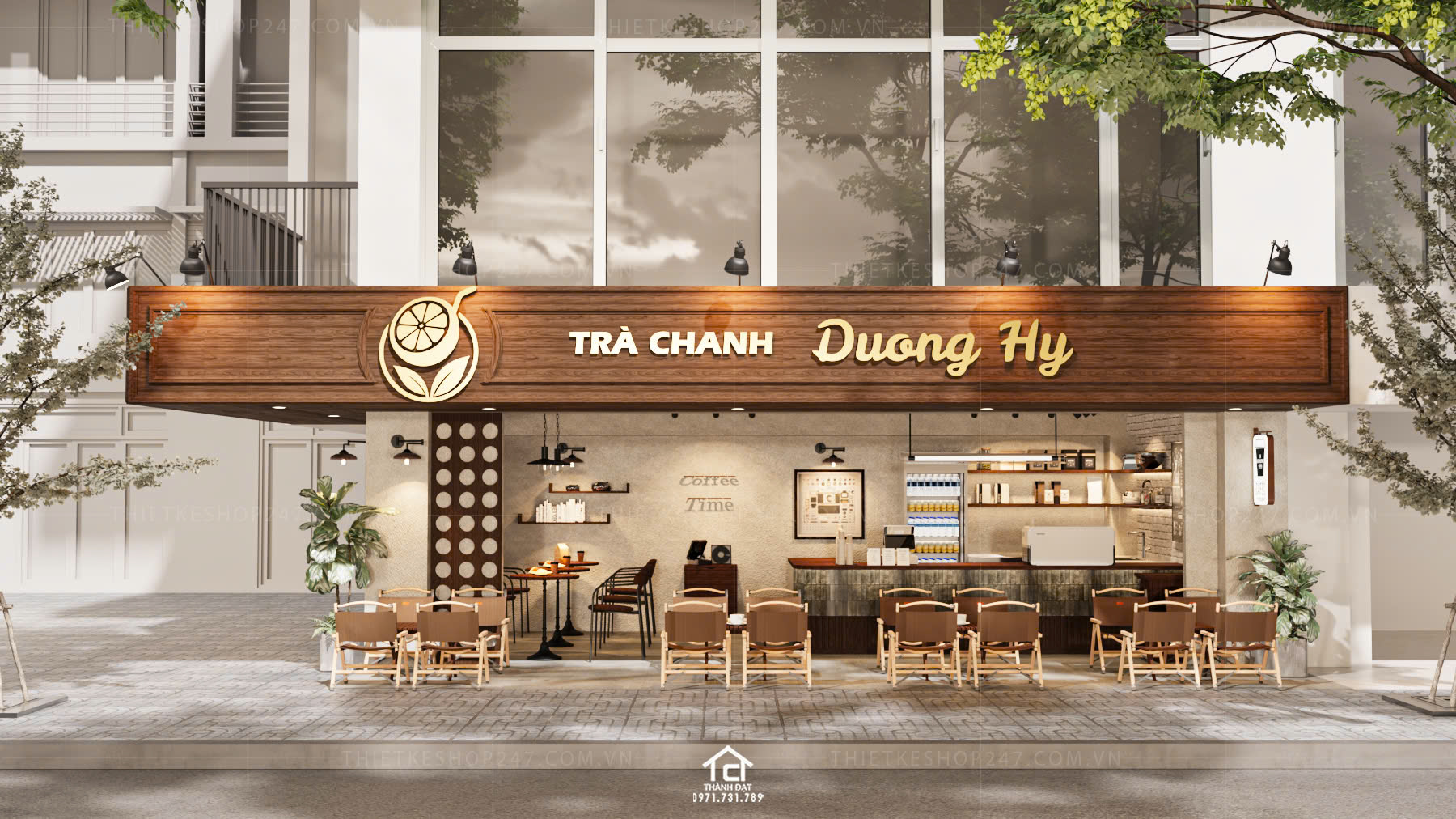 thiết kế quán cafe đẹp sang trọng