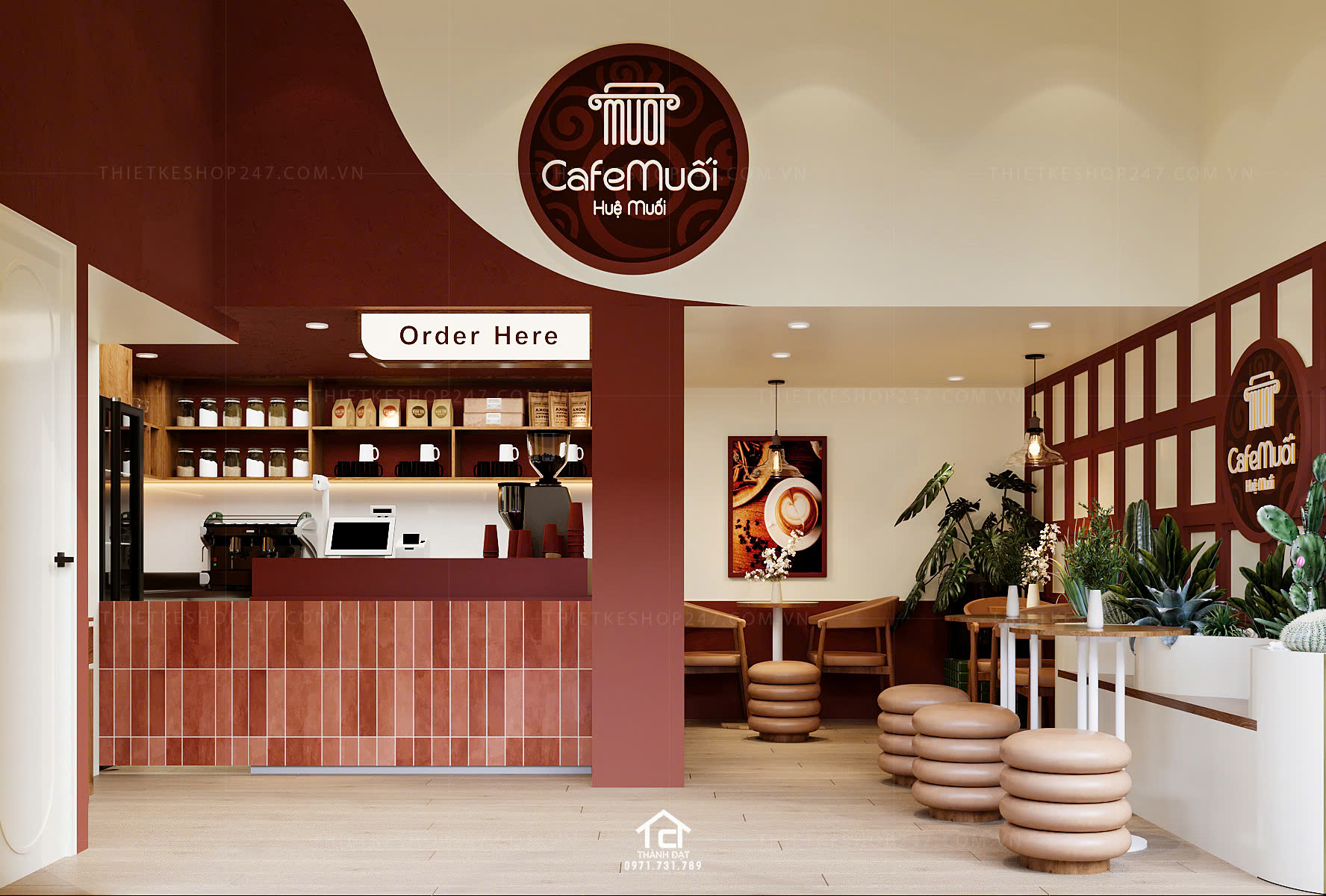 Thiết kế quán cafe đẹp sang trọng