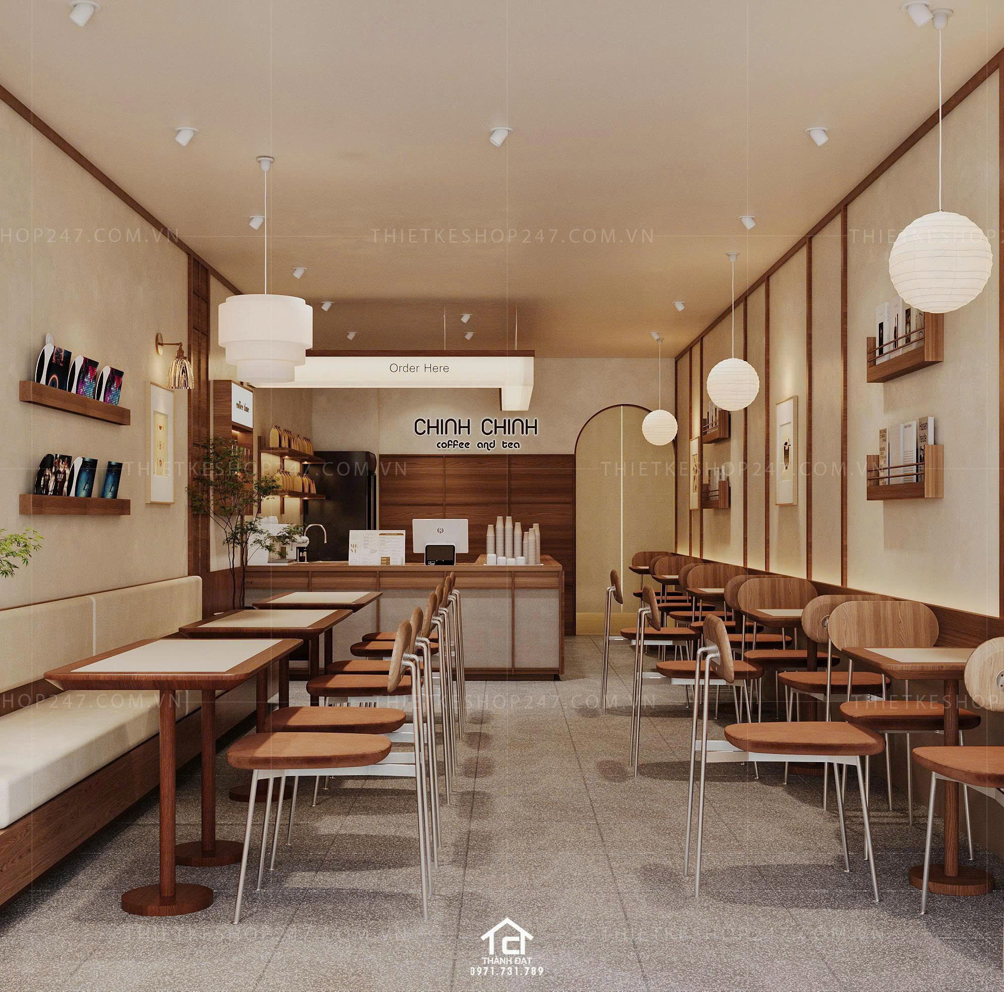 thiết kế quán cafe đẹp sang trọng