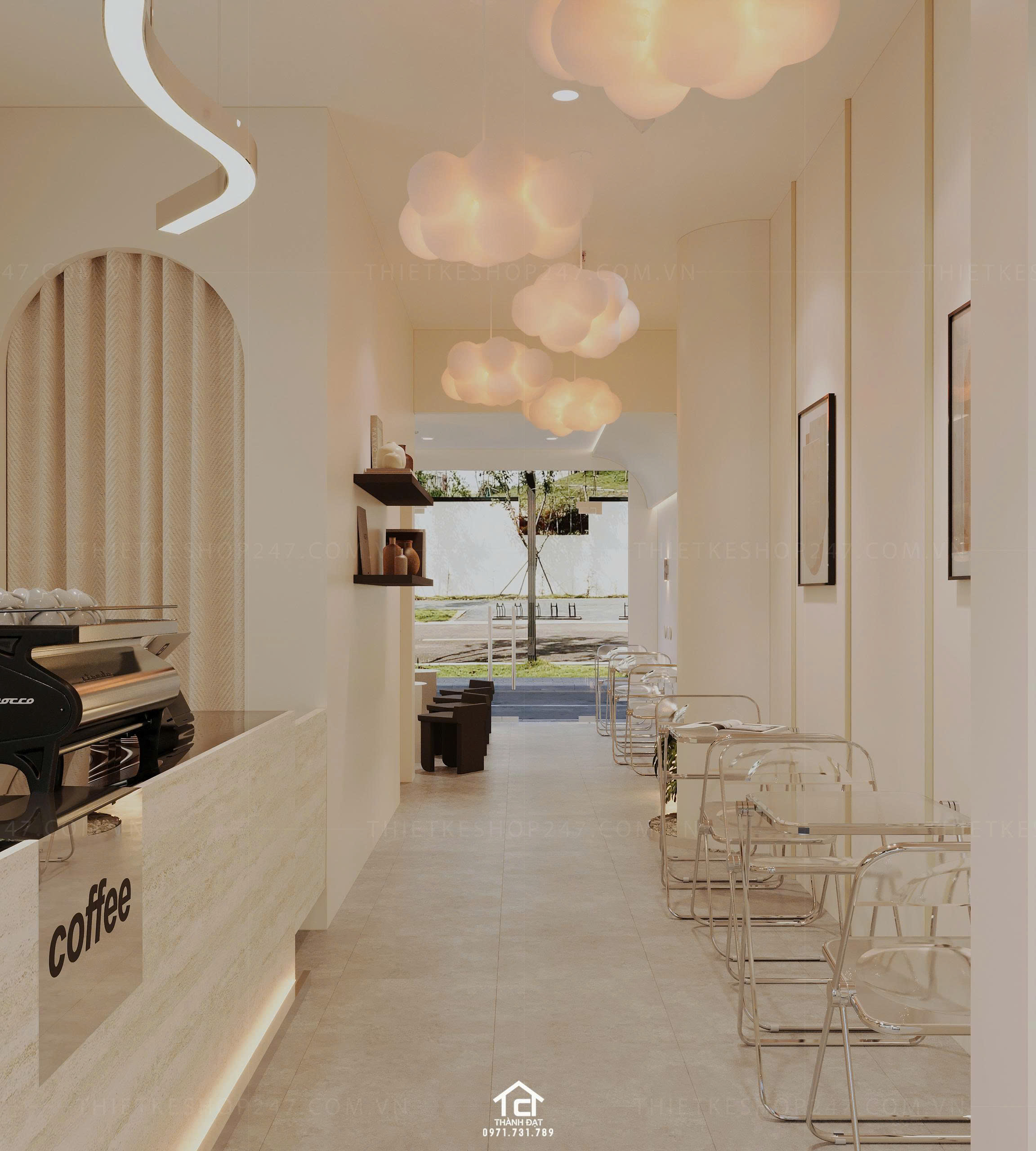 thiết kế quán cafe đẹp sang trọng