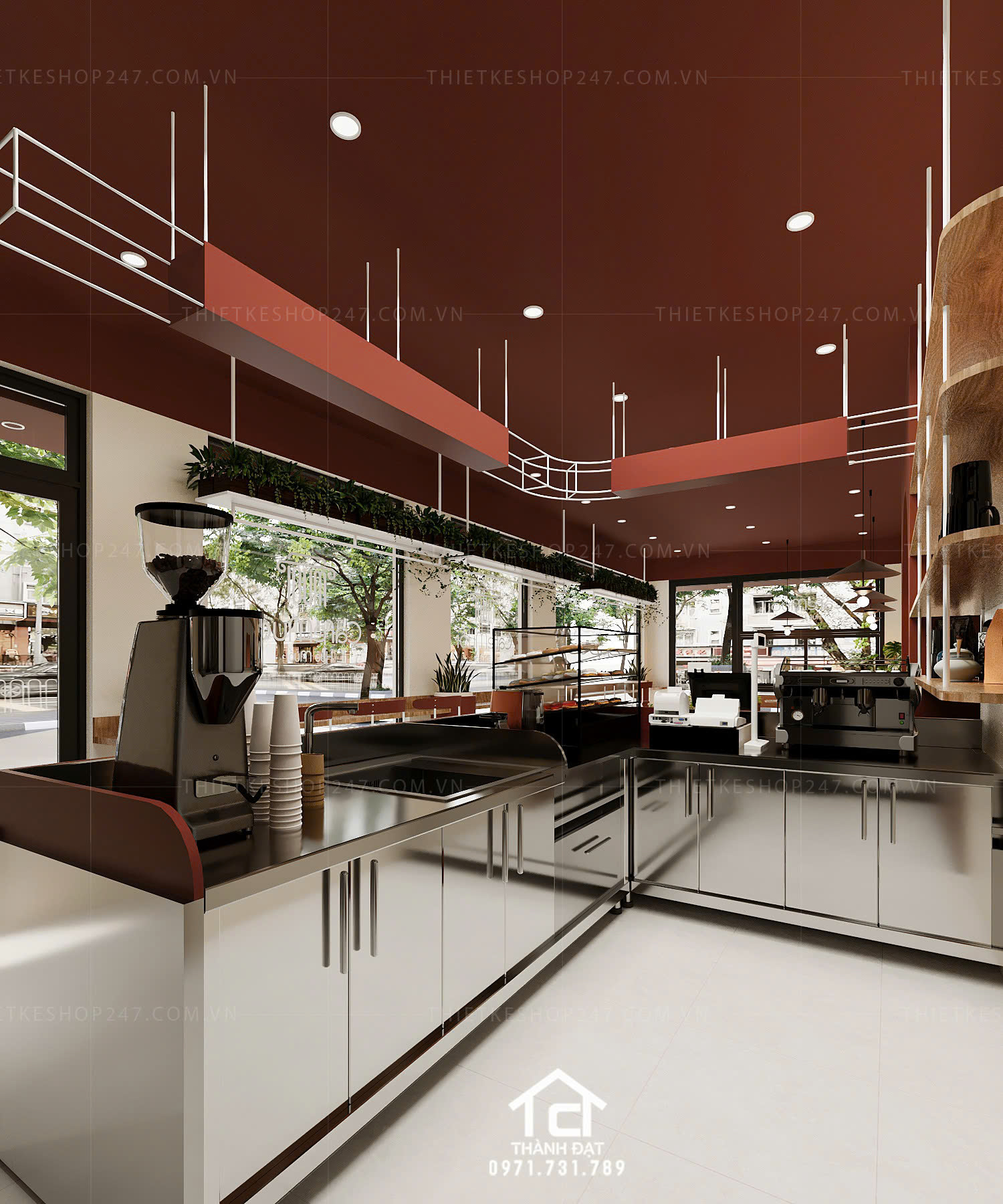 thiết kế quán cafe đẹp sinh động