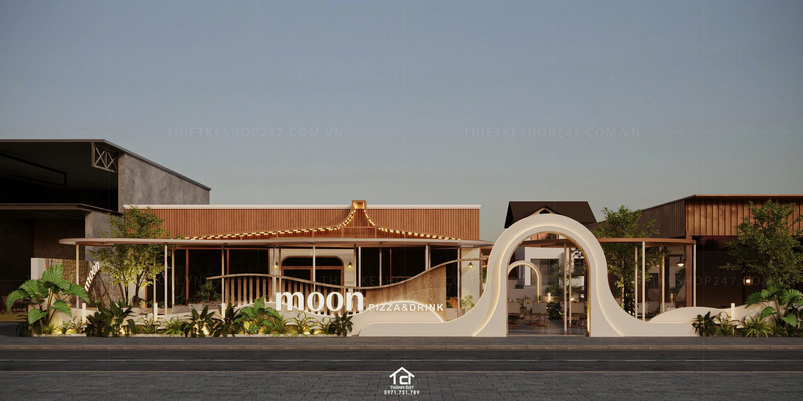 thiết kế quán cafe đẹp sinh động