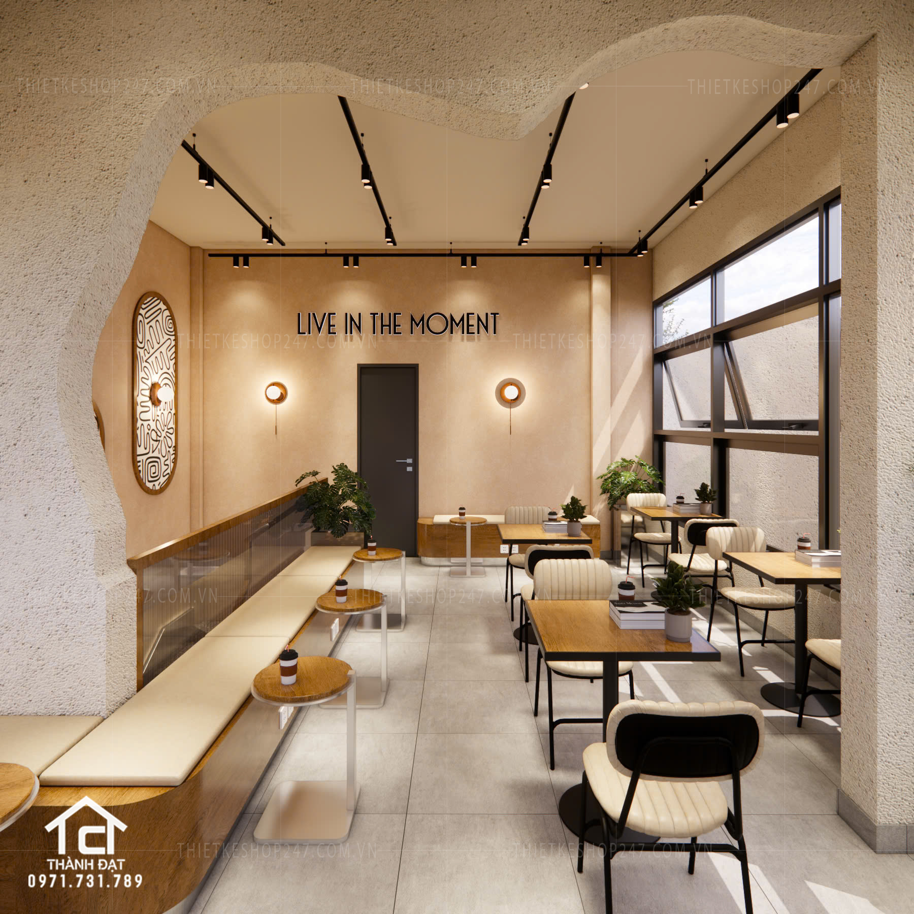 Thiết kế quán cafe đẹp sang trọng và hiện đại – BỤI PHỐ