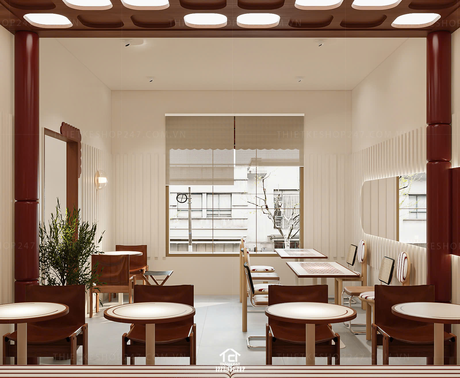 thiết kế quán cafe đẹp thoáng mát
