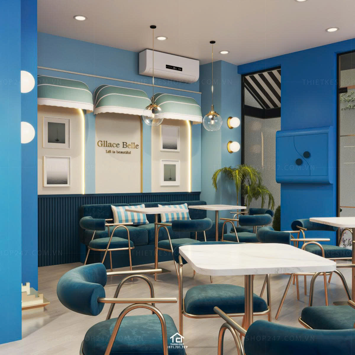thiết kế quán cafe đẹp thoáng mát