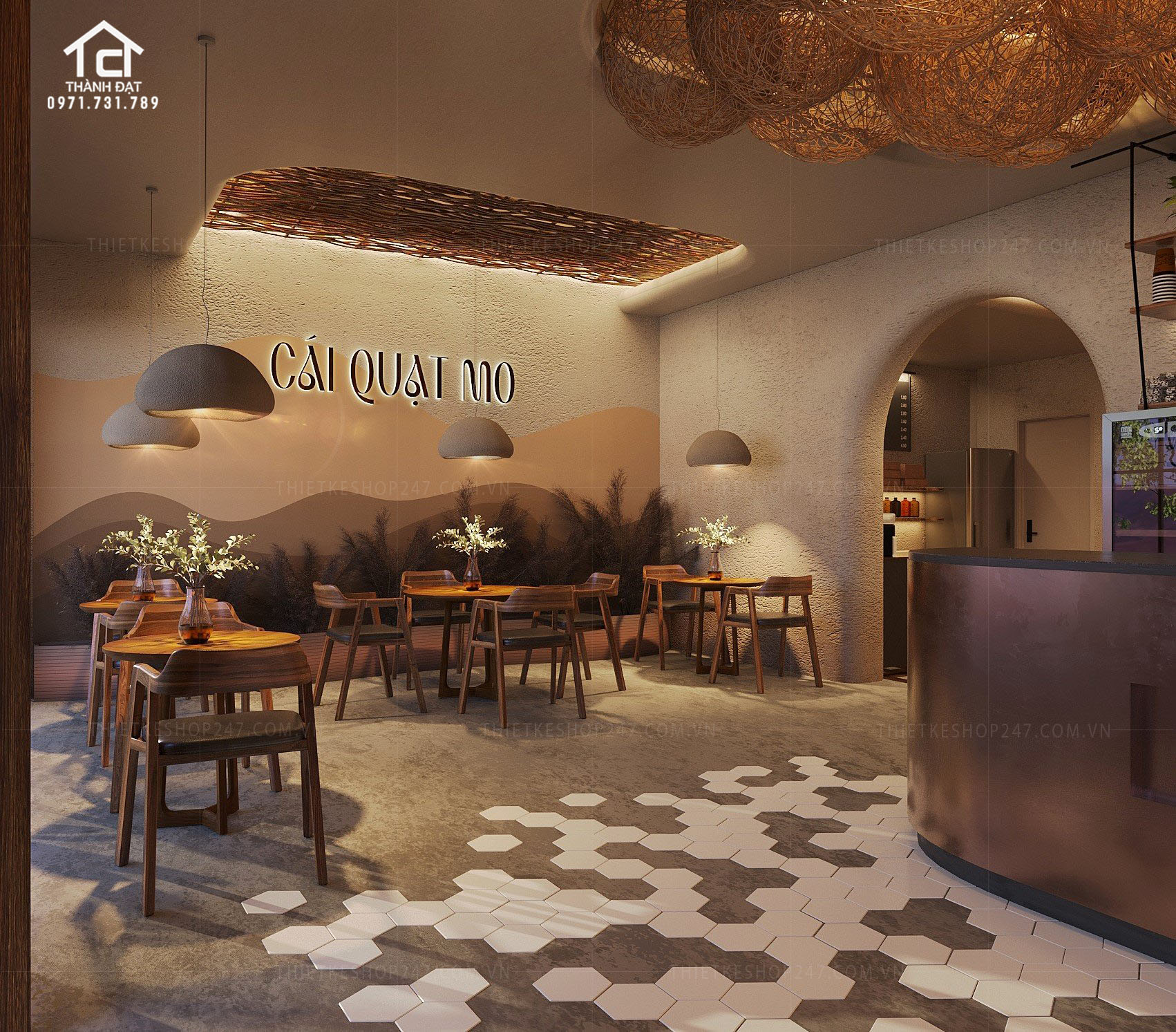 Thiết kế quán cafe đẹp theo phong cách cổ điển – CÁI QUẠT MO