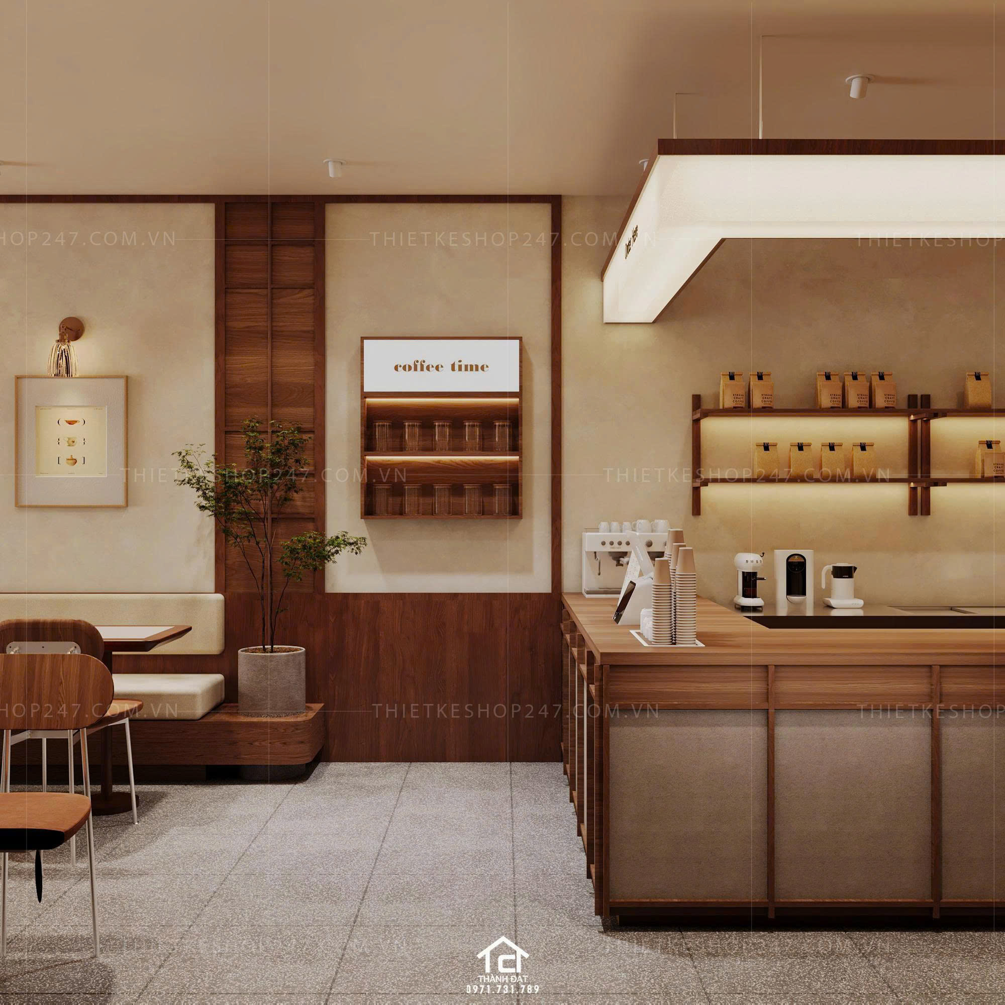 thiết kế quán cafe đẹp thu hút