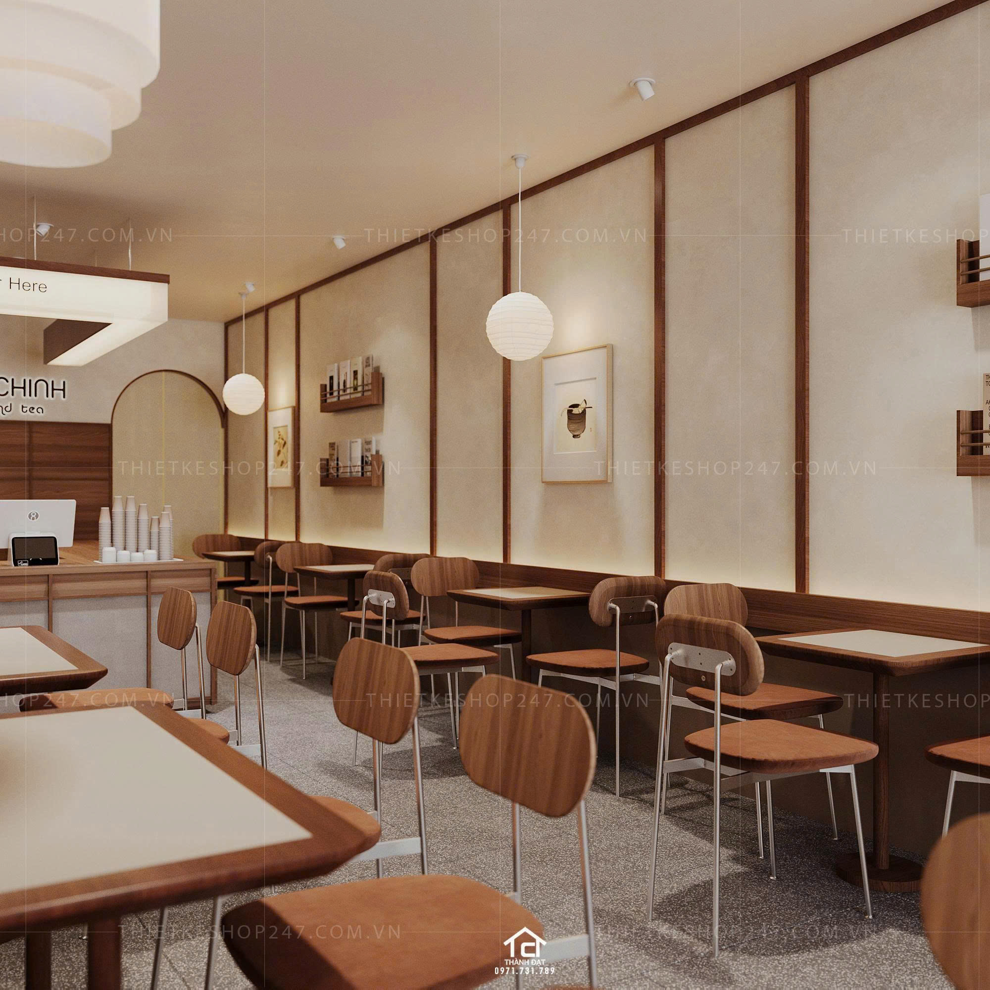 thiết kế quán cafe đẹp tinh tế