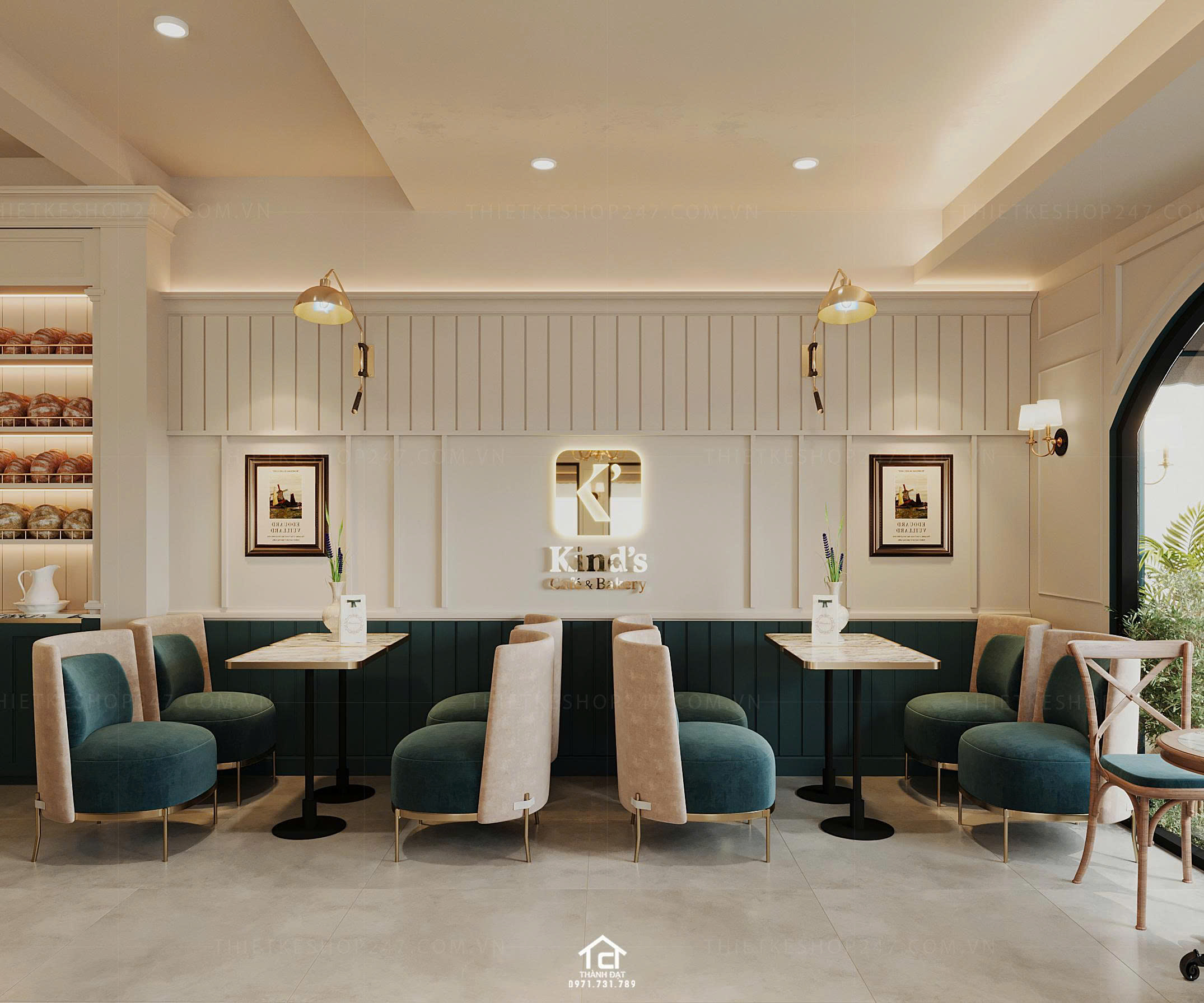 Thiết kế quán cafe đẹp sang trọng và hiện đại – Kinds Cafe & Bakery