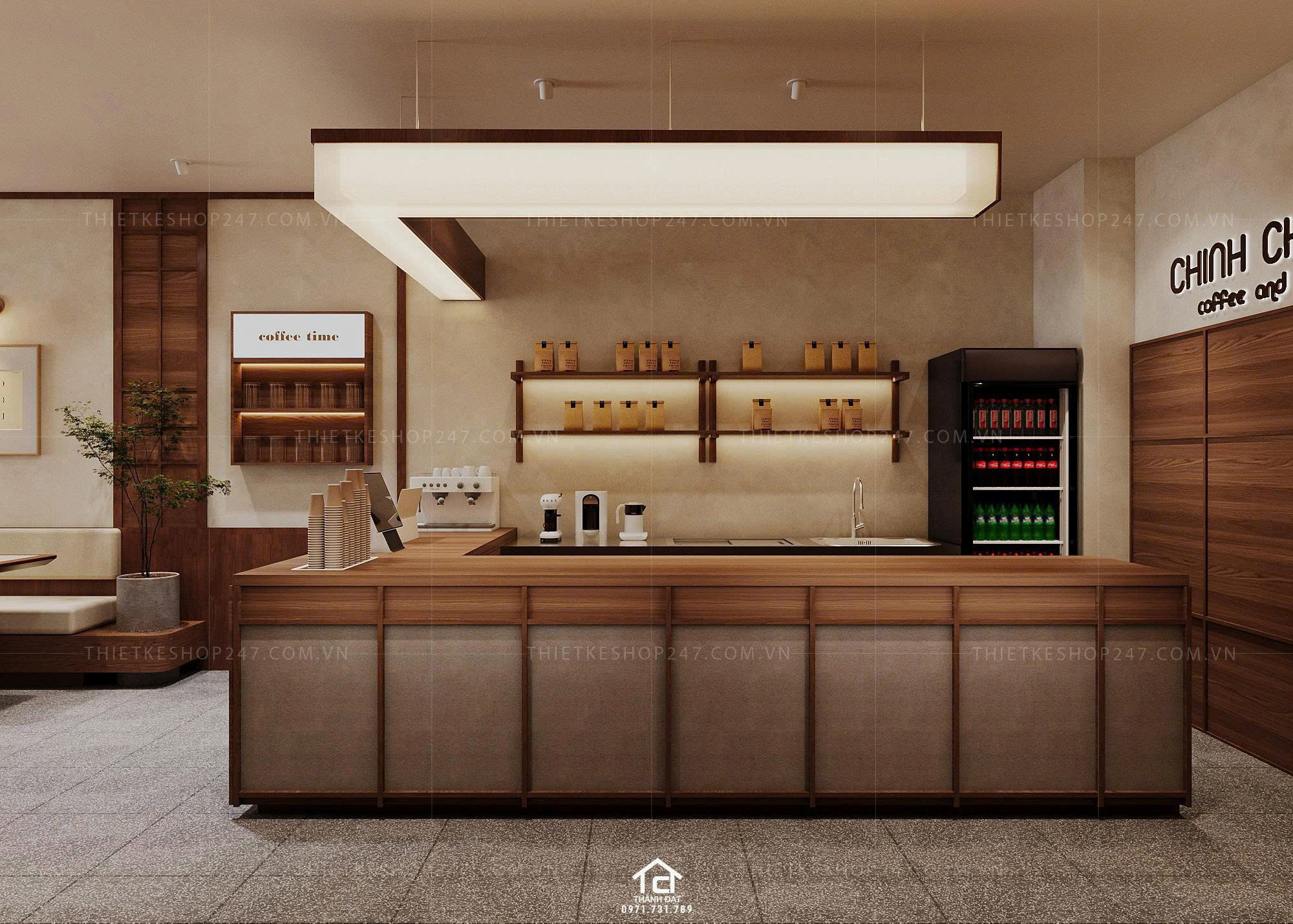 thiết kế quán cafe đẹp trẻ trung