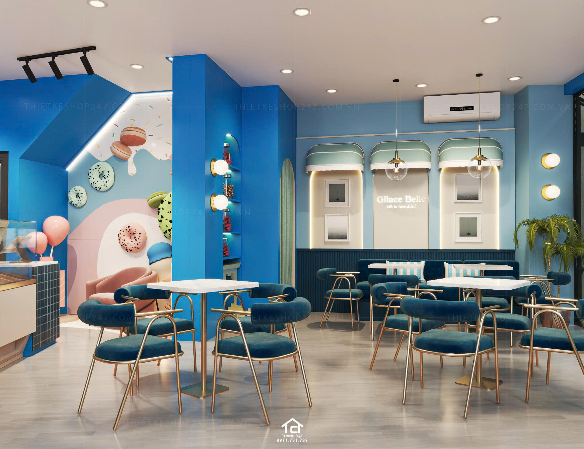 thiết kế quán cafe đẹp trẻ trung