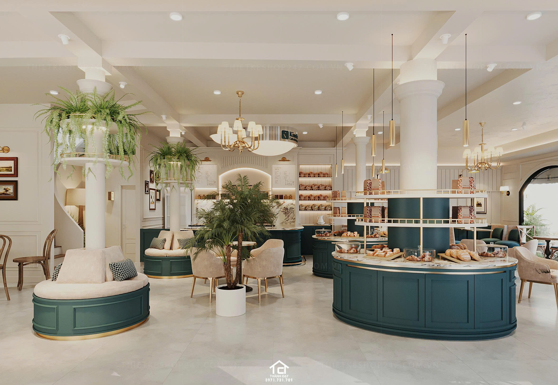 Thiết kế quán cafe đẹp sang trọng và hiện đại – Kinds Cafe & Bakery