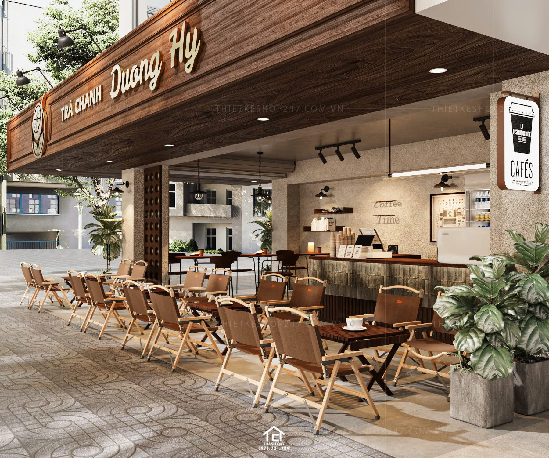 thiết kế quán cafe đẹp xinh
