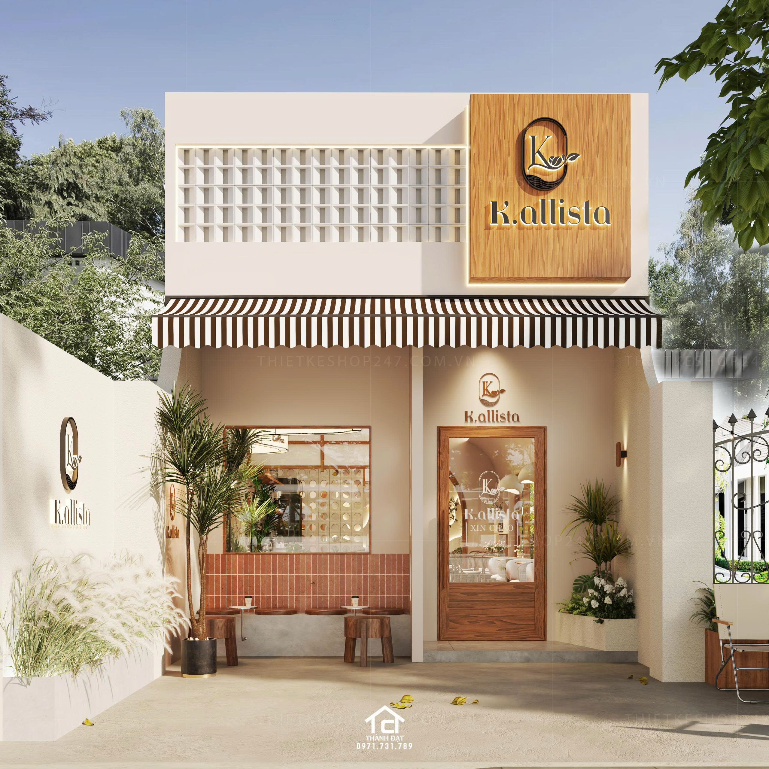 thiết kế quán cafe đẹp xinh