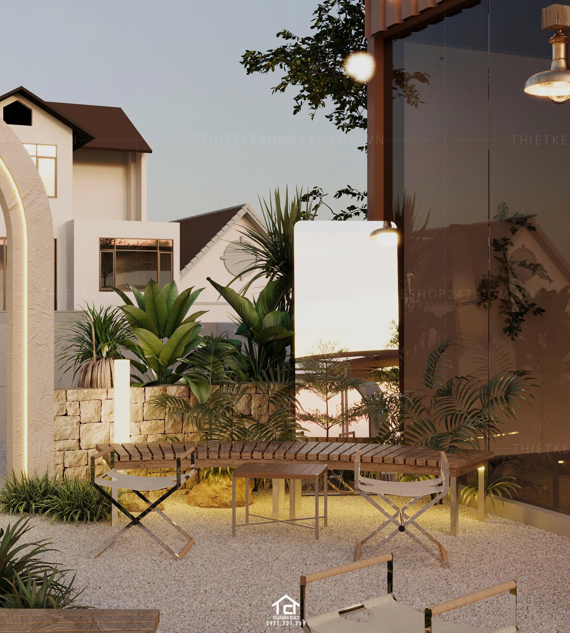 thiết kế quán cafe đẹp xinh