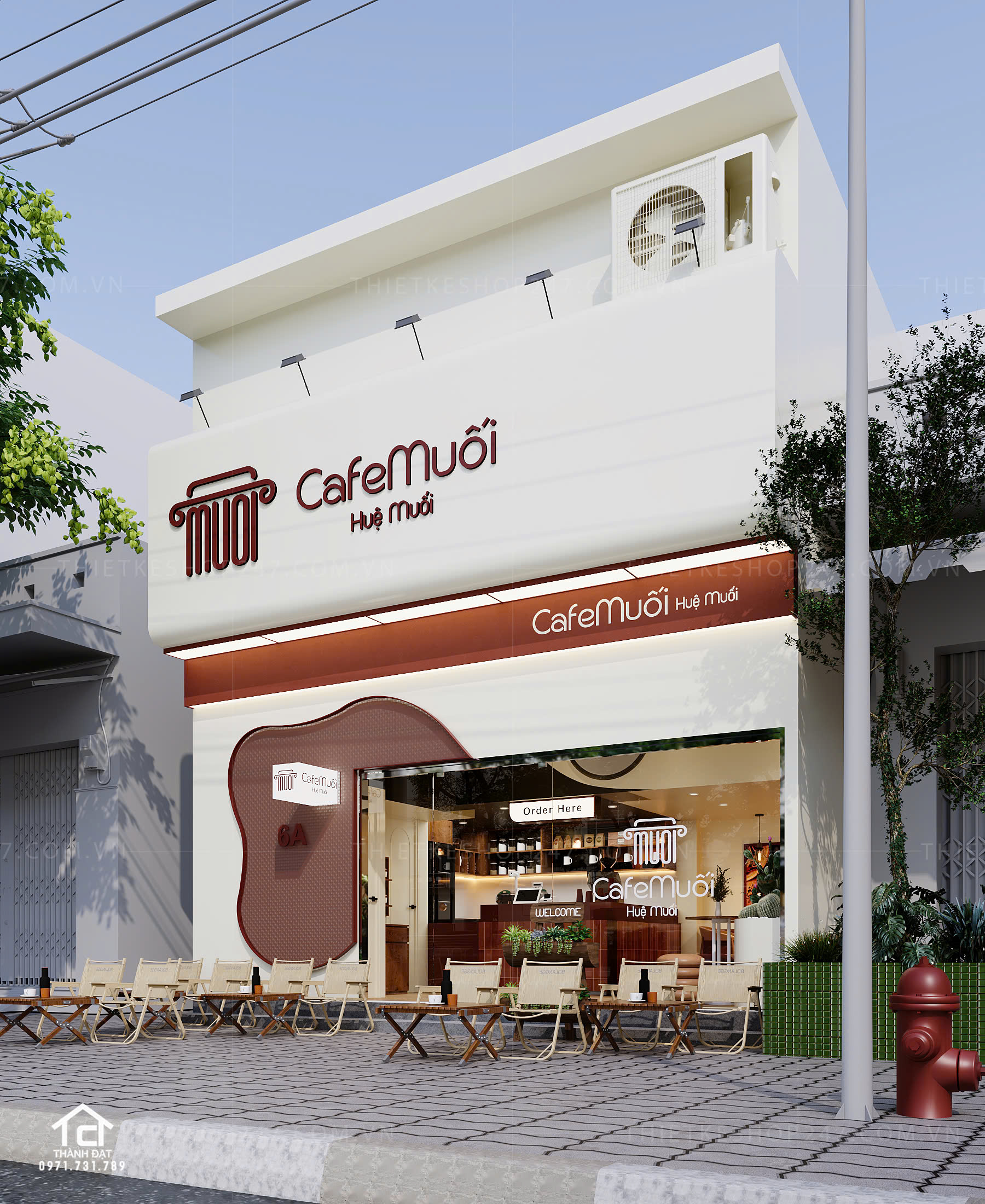 Thiết kế quán cafe đẹp xinh