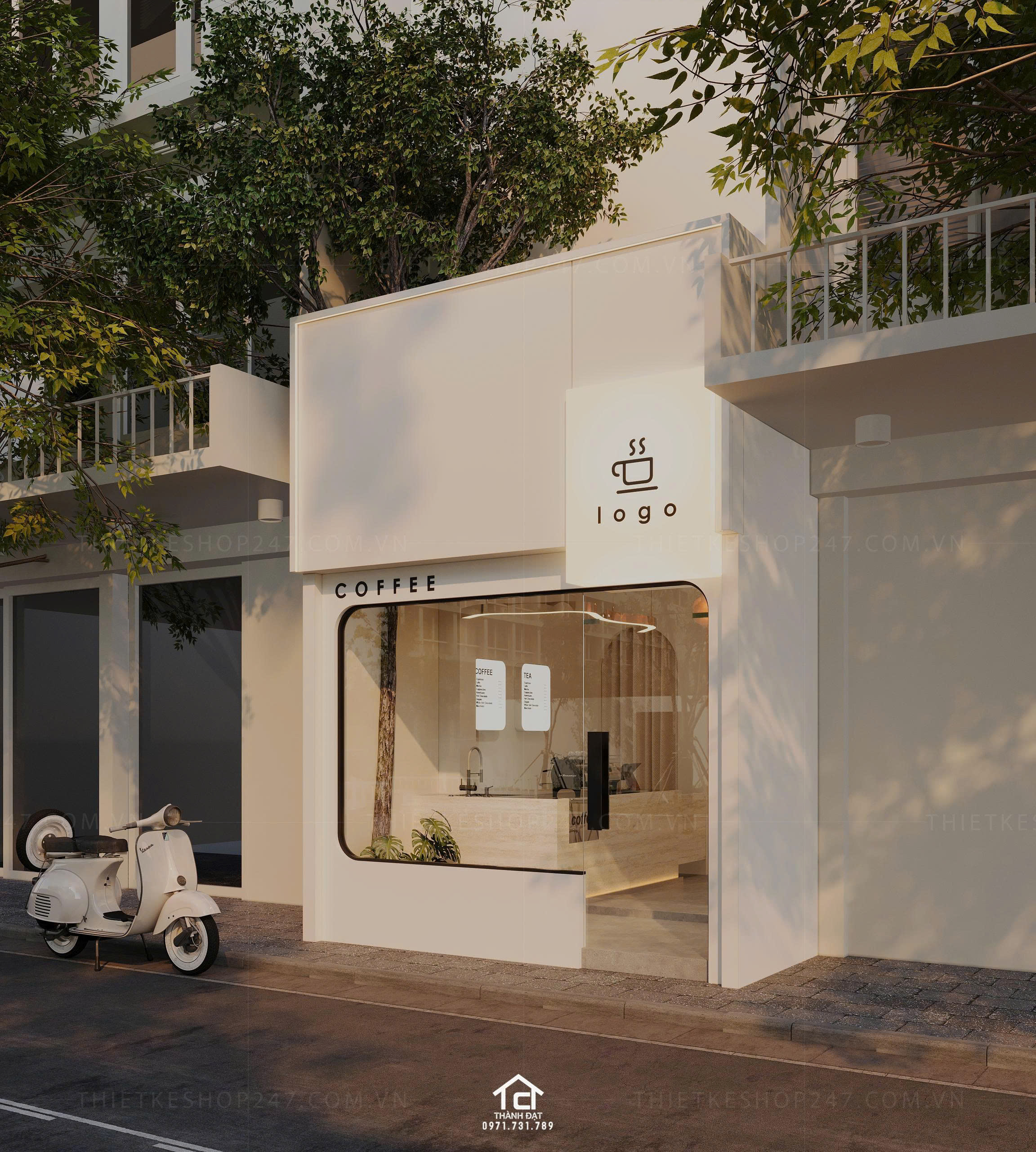 thiết kế quán cafe đẹp